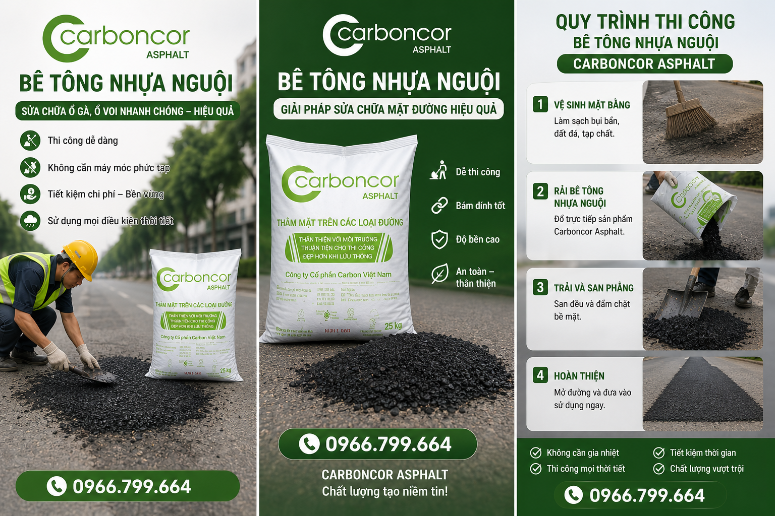 Nhựa Đường Carboncor Asphalt Đóng Bao Tại TPHCM