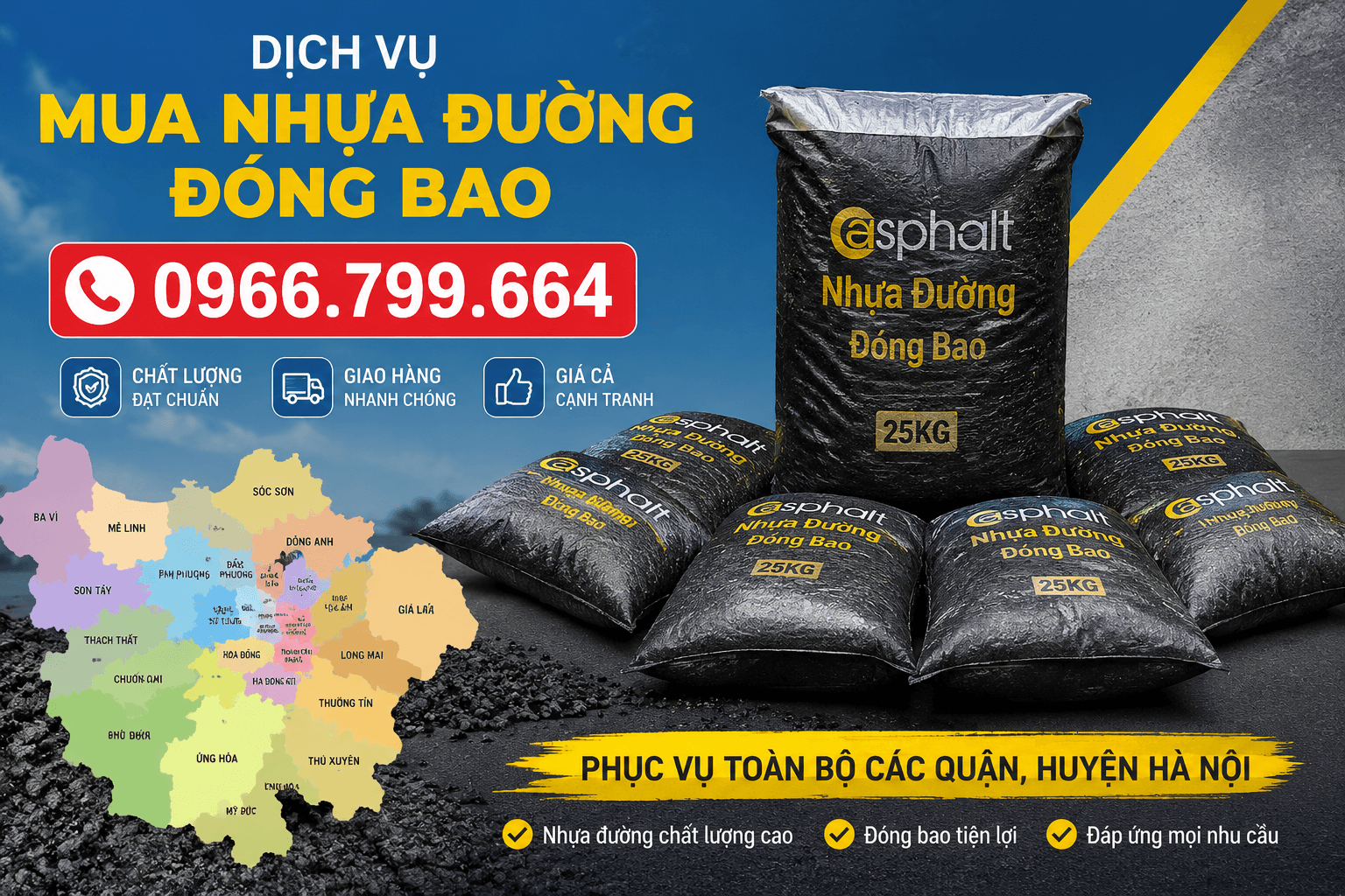 Bán Nhựa Đường Asphalt Đóng Bao Tại Hà Nội
