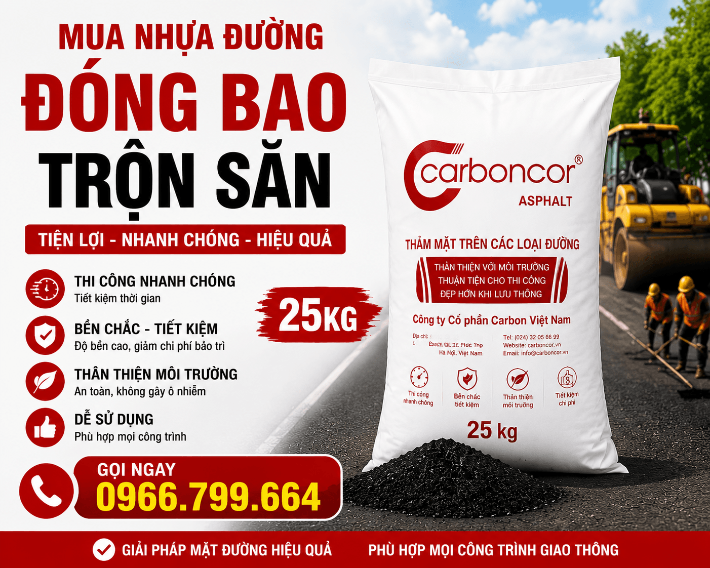 Bán Nhựa Đường Đóng Bao Trộn Sẵn
