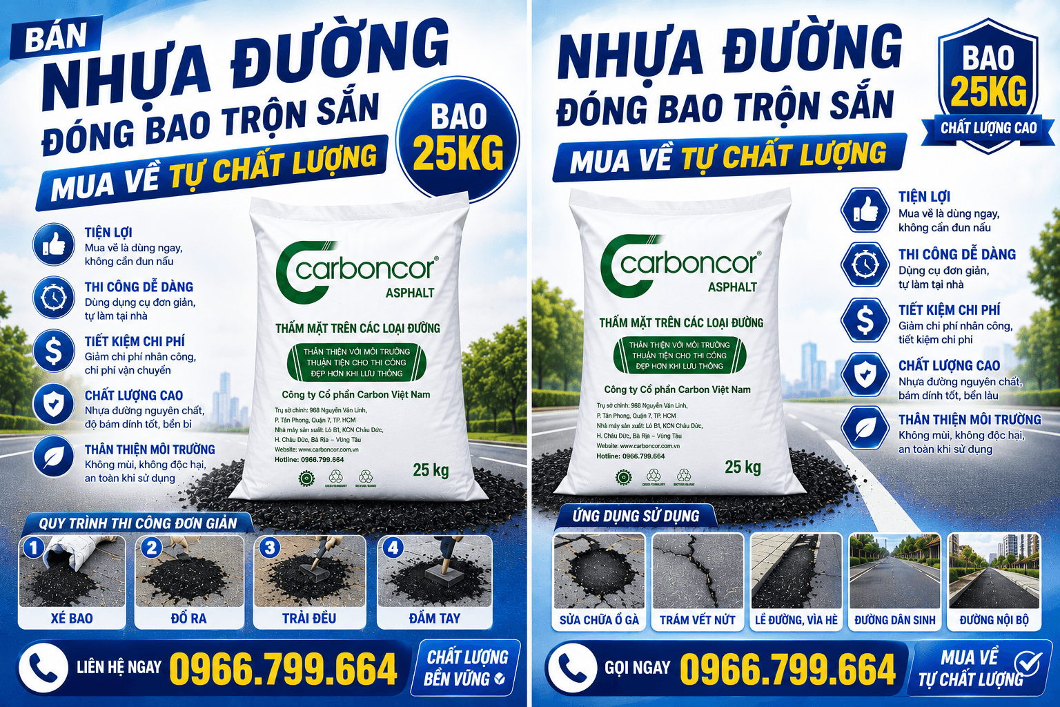 Bán Nhựa Đường Đóng Bao Trộn Sẵn ở tại Bình Tân