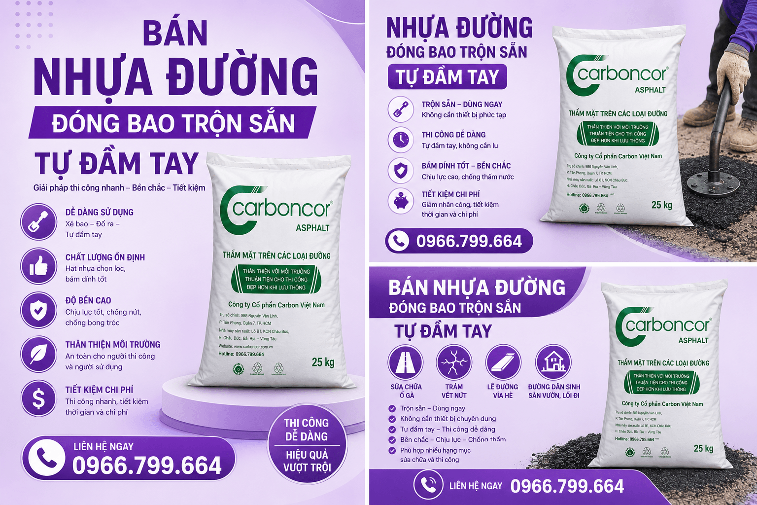 Bán Nhựa Đường Đóng Bao Trộn Sẵn