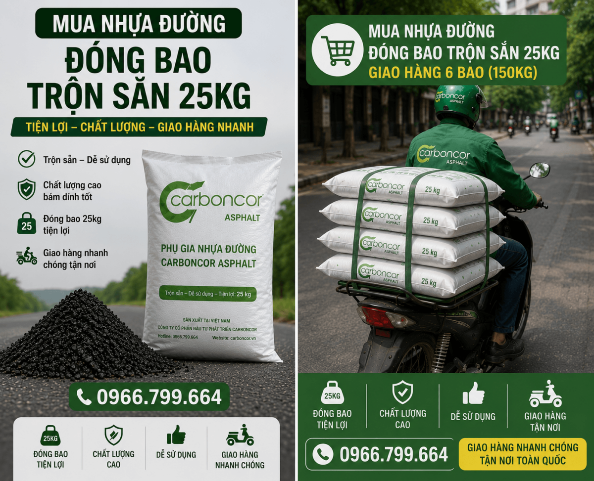 Bán Nhựa Đường Trộn Sẵn Đóng Bao