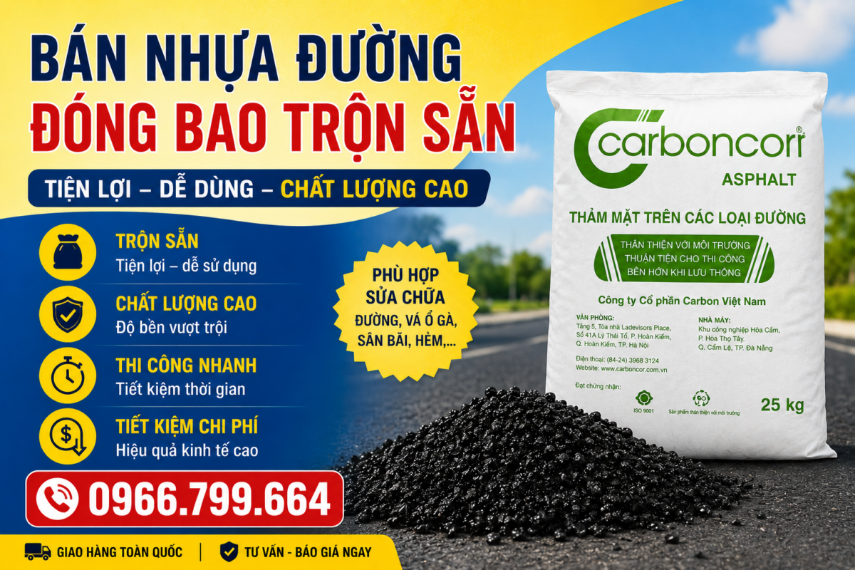 Bán Nhựa Đường Trộn Sẵn Đóng Bao