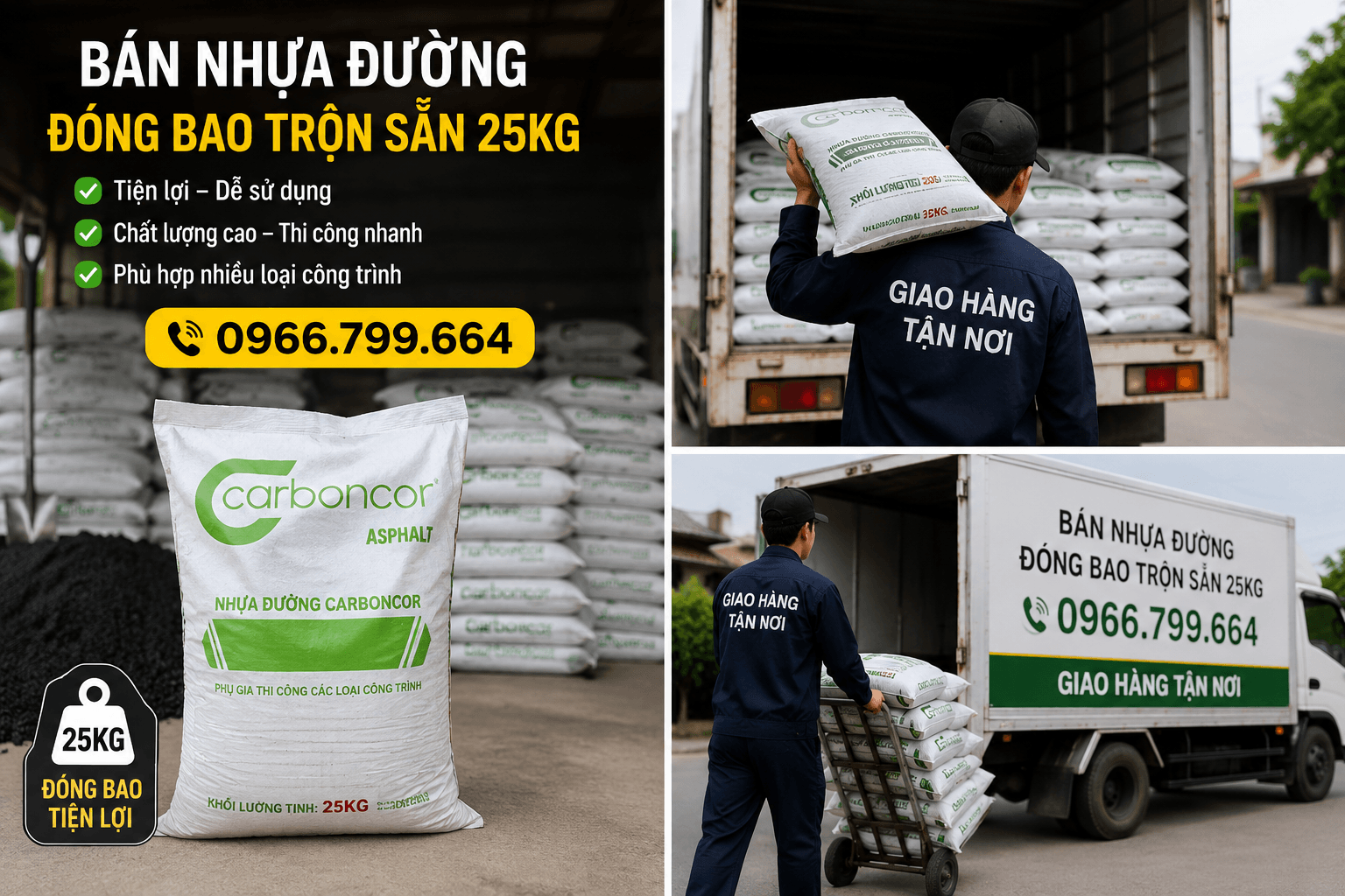 Bán Nhựa Đường Trộn Sẵn Đóng Bao Tại Bình Tân
