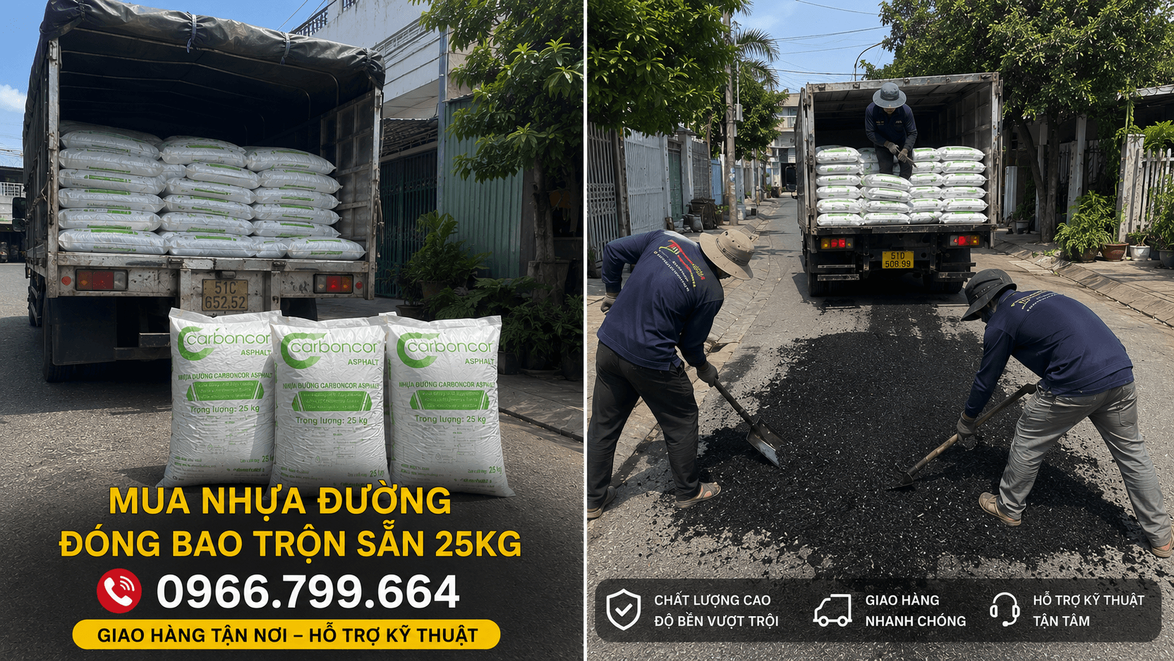 Bán Nhựa Đường Trộn Sẵn Đóng Bao Tại Quận Bình Tân
