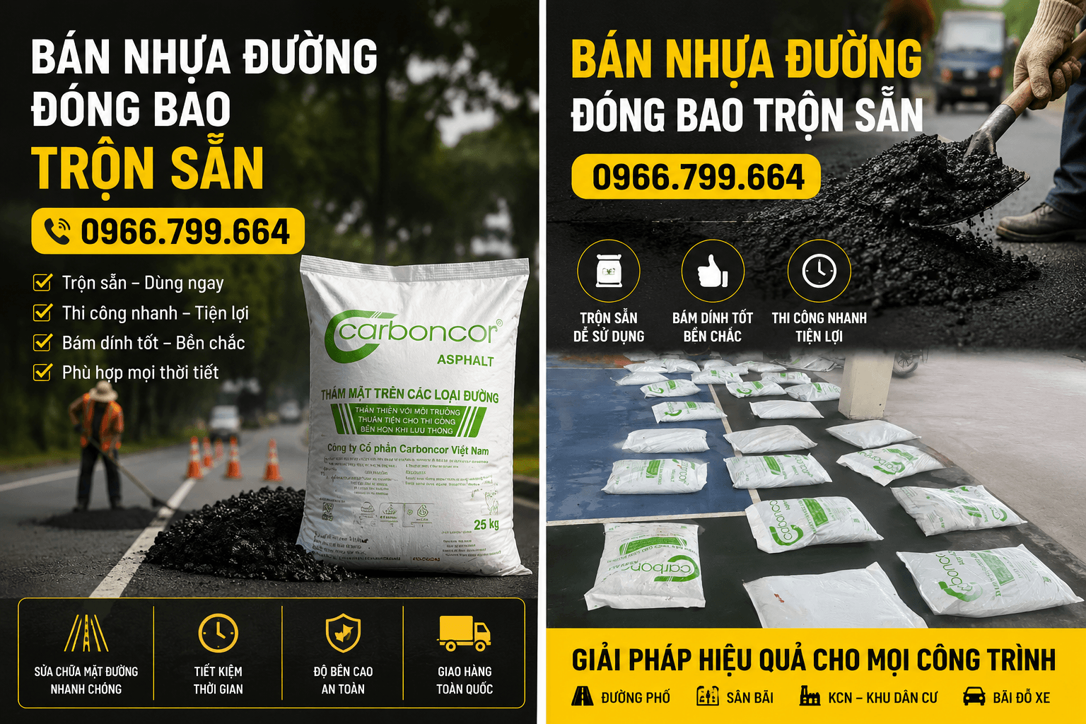 Bán Nhựa Đường Trộn Sẵn Đóng Bao Taị Tân Phú