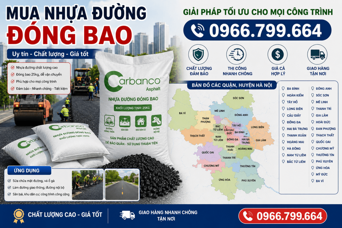 Cửa Hàng Nhựa Đường Trộn Sẵn Đóng Bao Tại Hà Nội