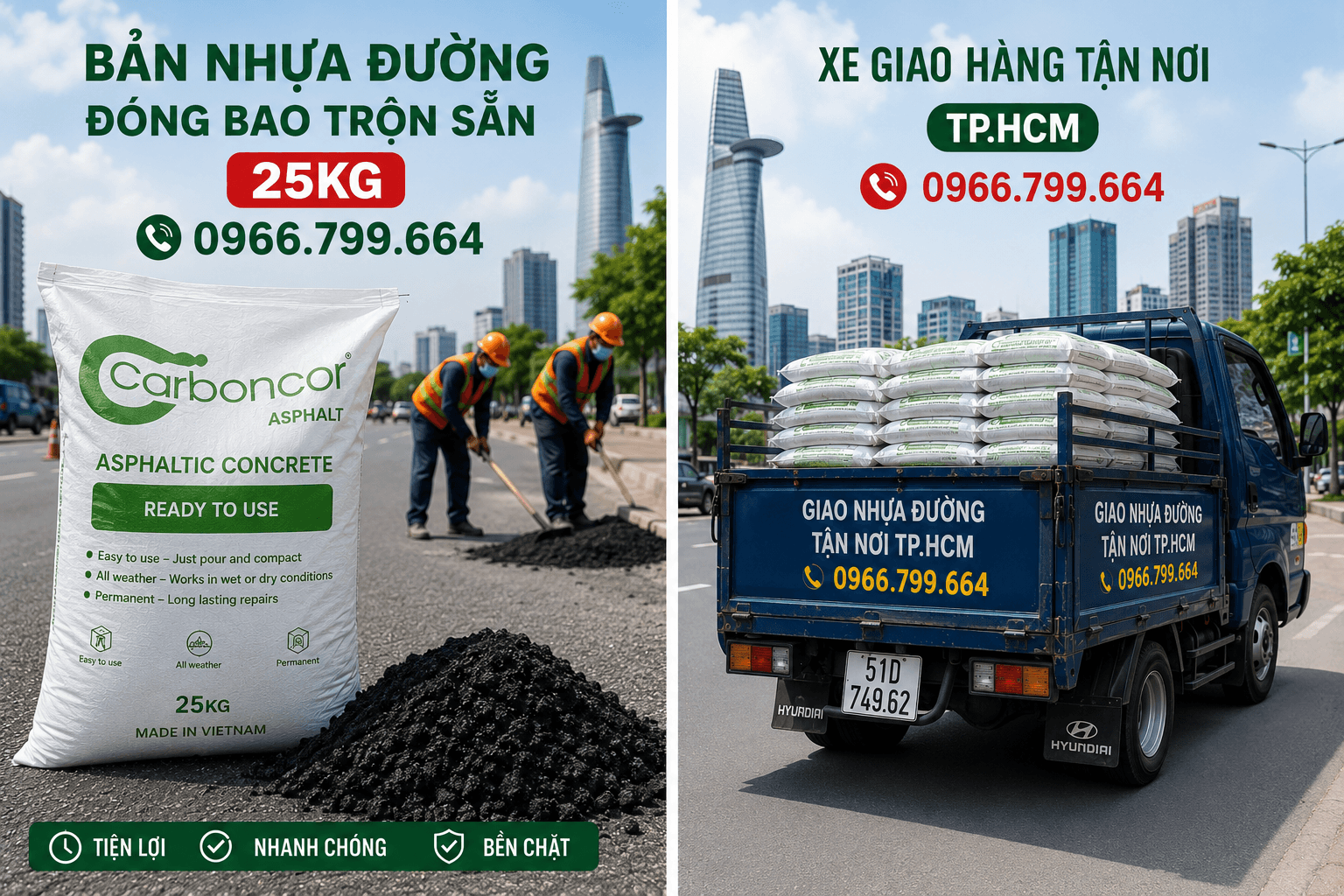 Đại Lý Nhựa Đường Trộn Sẵn Đóng Bao Bình Tân