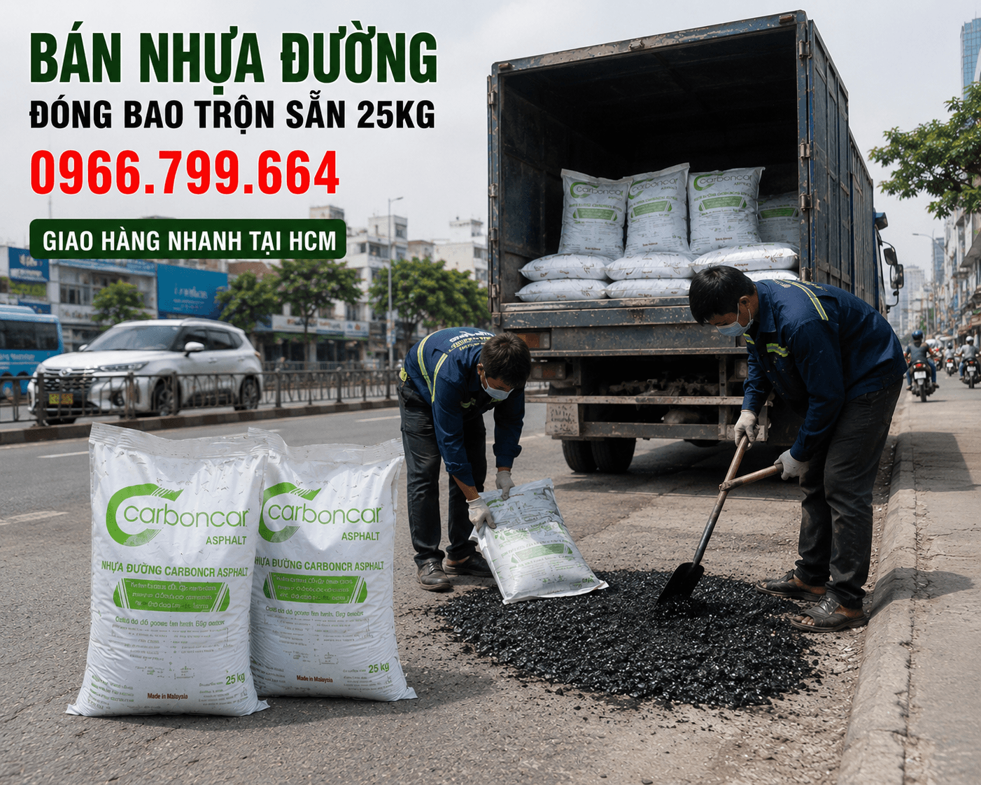 Đại Lý Nhựa Đường Trộn Sẵn Đóng Bao Quận Bình Tân