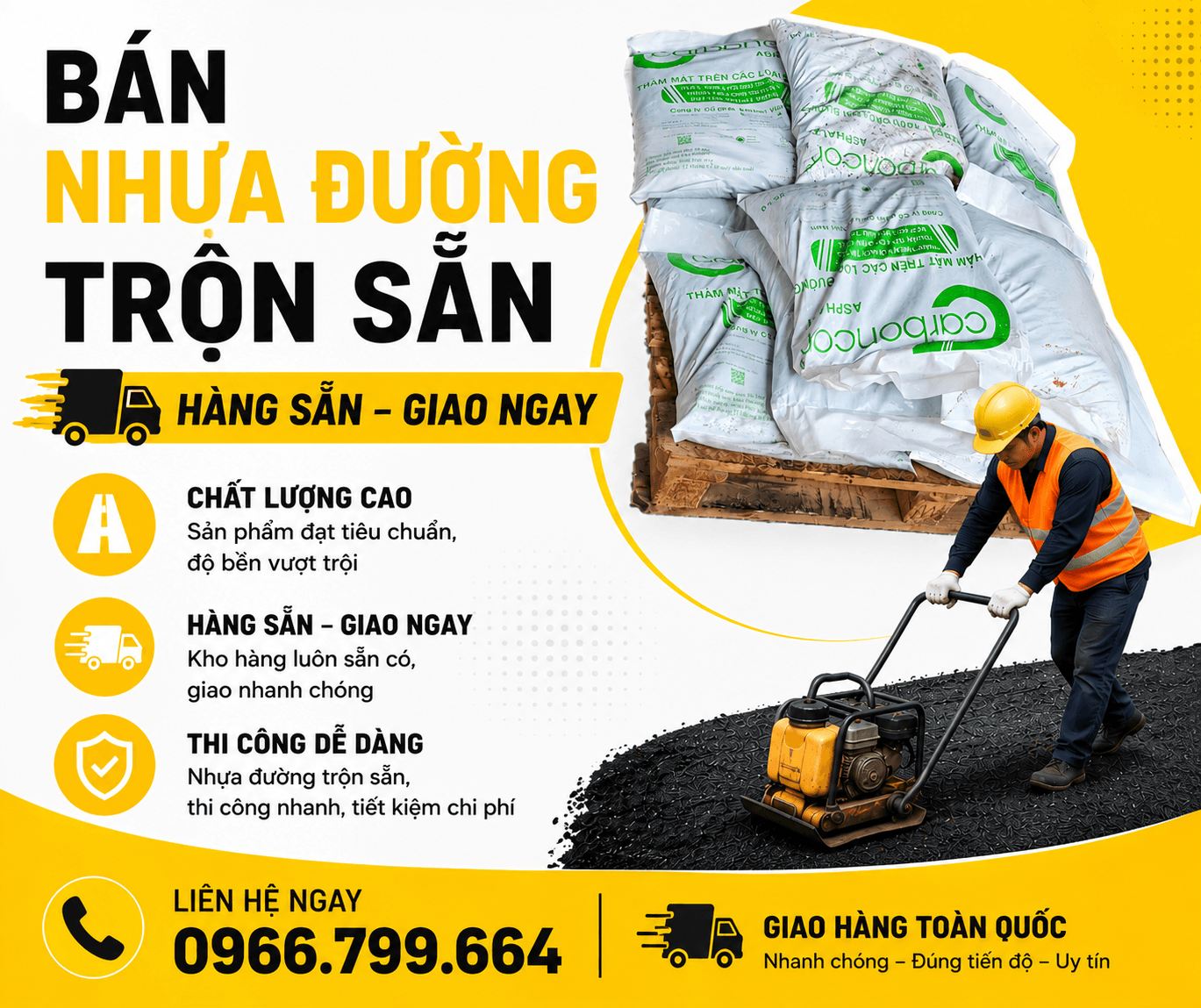 Đại Lý Nhựa Đường Trộn Sẵn Đóng Bao Tại Quận Tân Phú