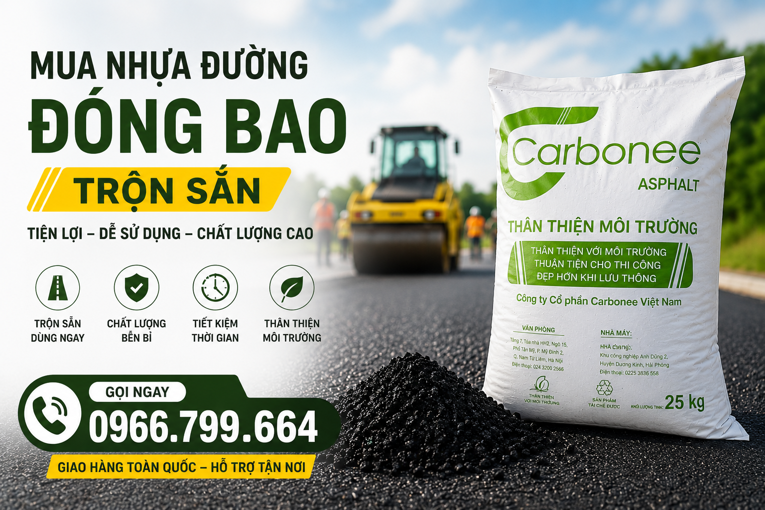Đại Lý Nhựa Đường Trộn Sẵn Đóng Bao