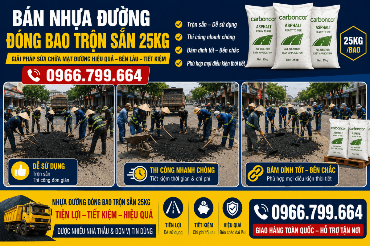 Mua Nhựa Đường Đóng Bao Trộn Sẵn