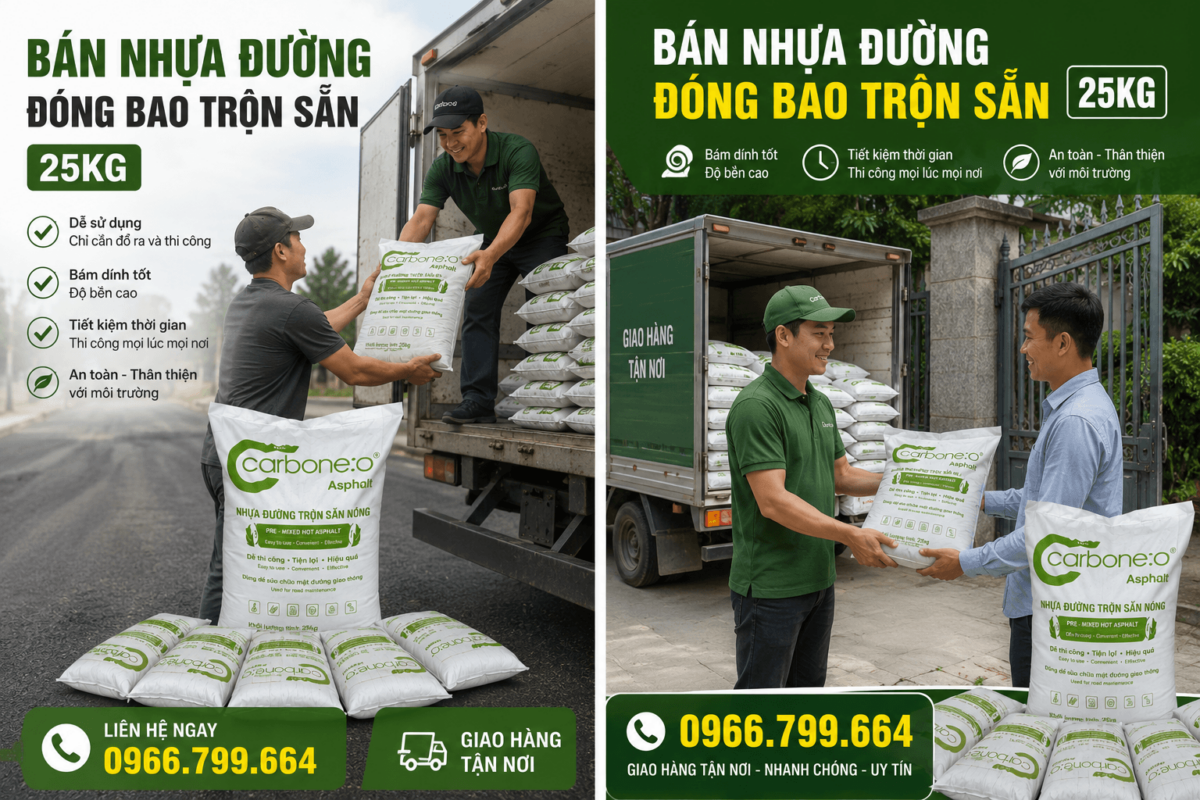 Mua Nhựa Đường Đóng Bao Trộn Sẵn