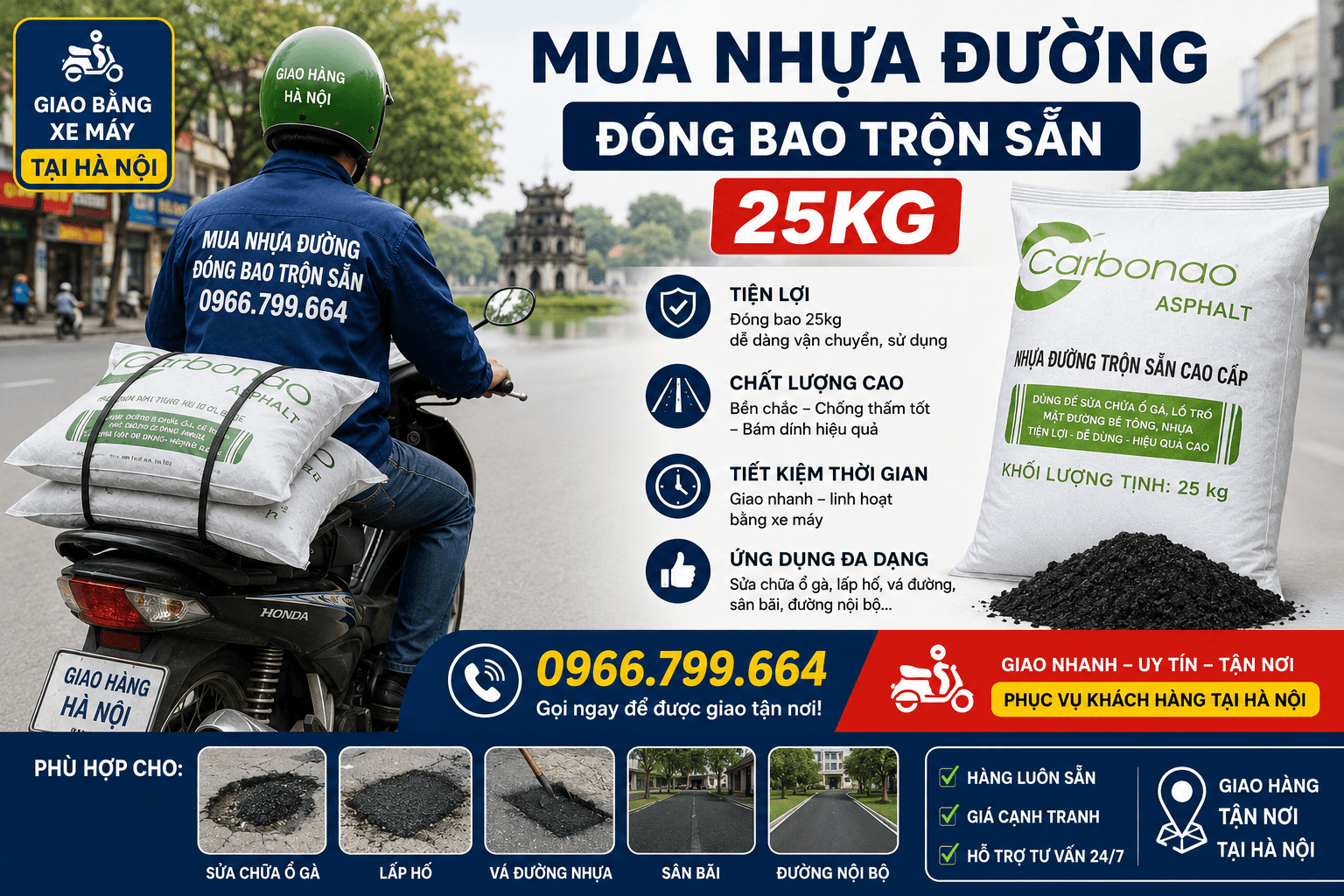 Mua Nhựa Đường Đóng Bao Trộn Sẵn Hà Nội