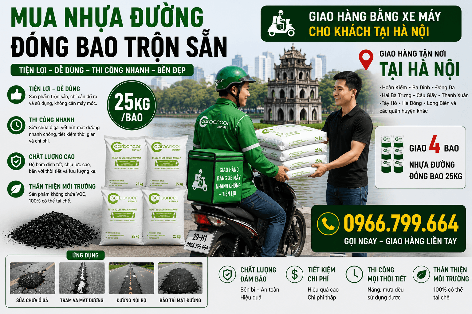 Mua Nhựa Đường Đóng Bao Trộn Sẵn Tại Hà Nội