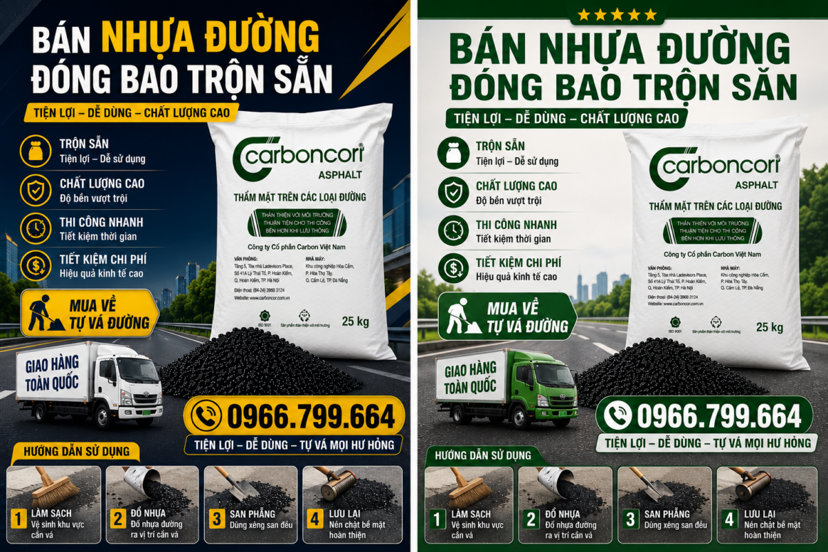 Mua Nhựa Đường Đóng Bao Vá Ổ Gà