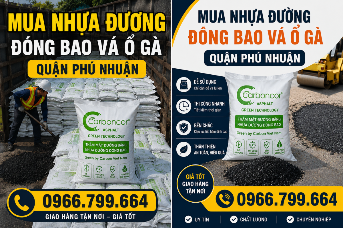Mua Nhựa Đường Đóng Bao Vá Ổ Gà Quận Phú Nhuận