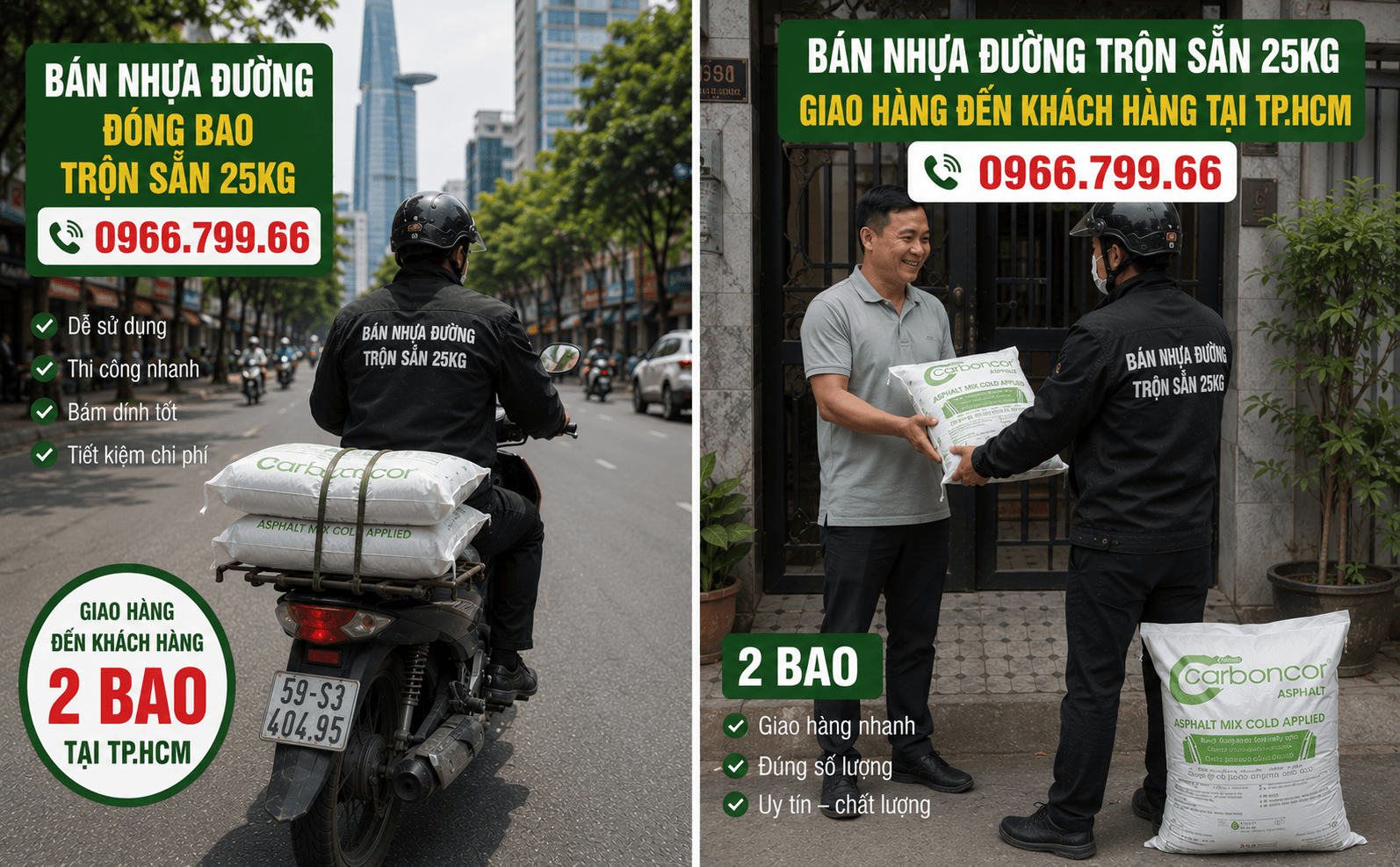 Mua Nhựa Đường Đóng Bao Vá Ổ Gà Tại Bình Tân