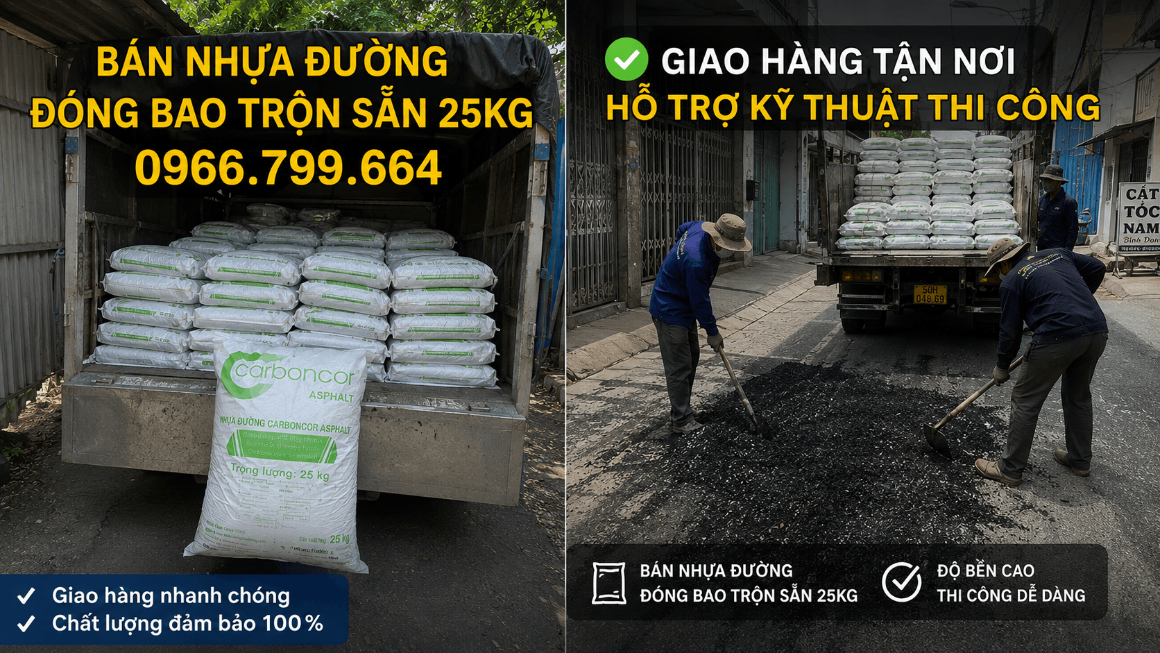 Mua Nhựa Đường Đóng Bao Vá Ổ Gà Tại Quận Bình Tân