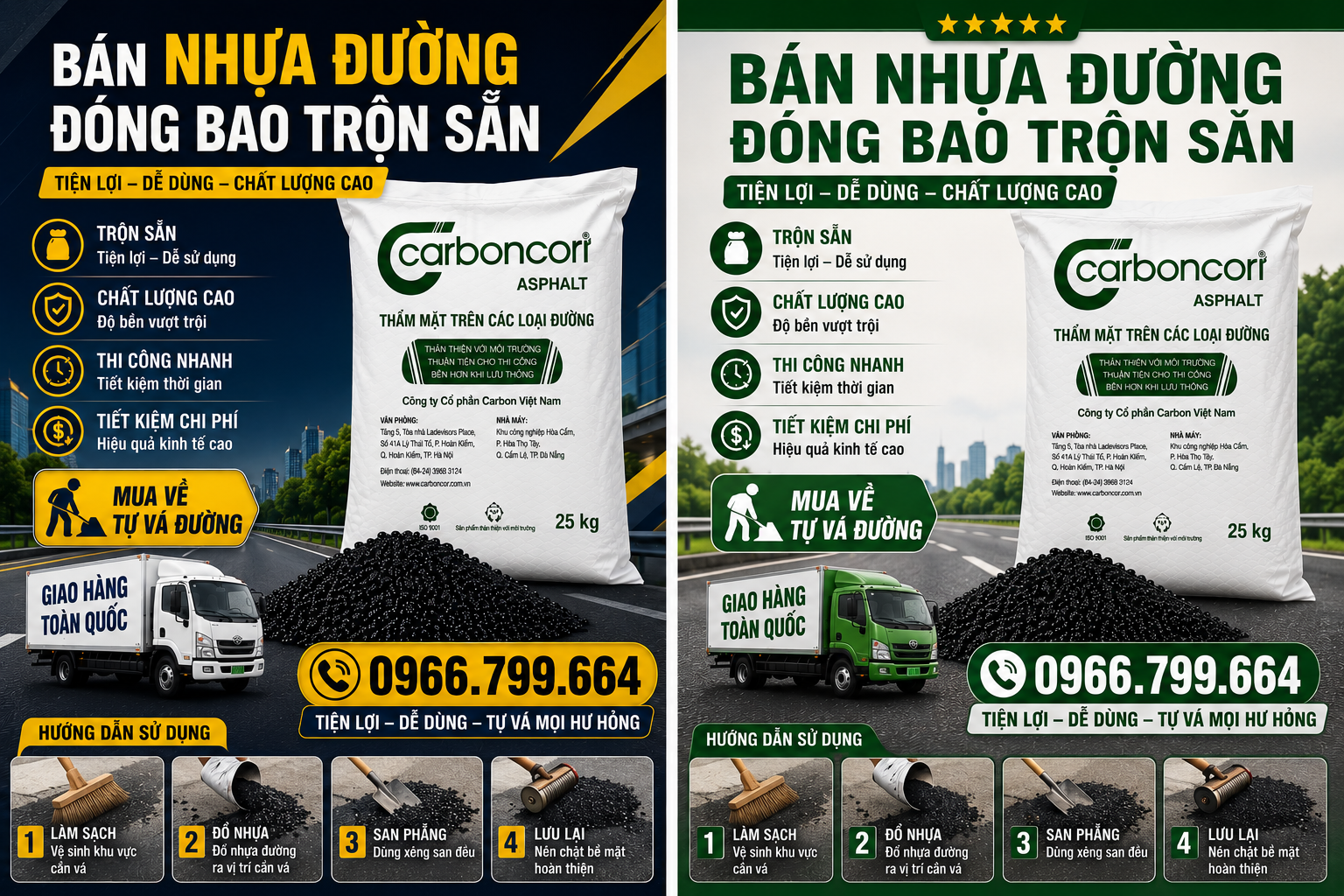 Mua Nhựa Đường Đóng Bao Vá Ổ Gà