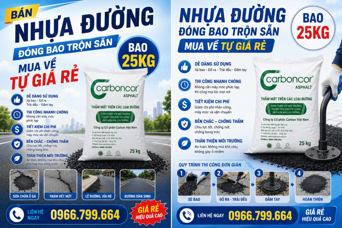 Mua Nhựa Đường Lẻ Đóng Bao Quận Tân Phú