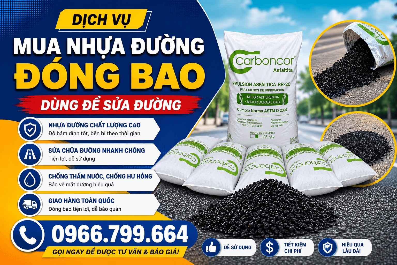 Mua Nhựa Đường Nguội Đóng Bao Tại Hà Nội