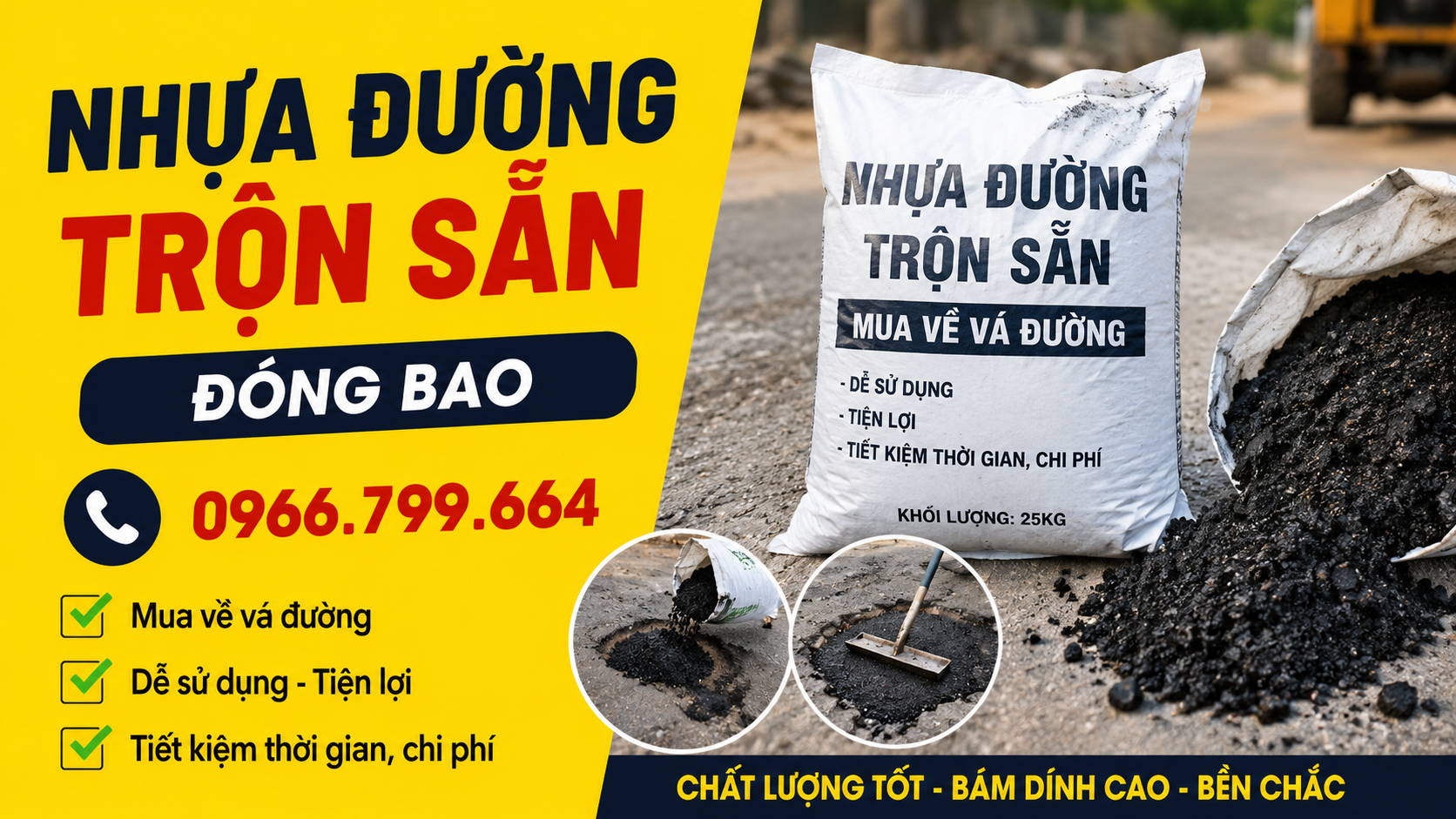 Nhựa Đường Trộn Sẵn Đóng Bao Tân Phú