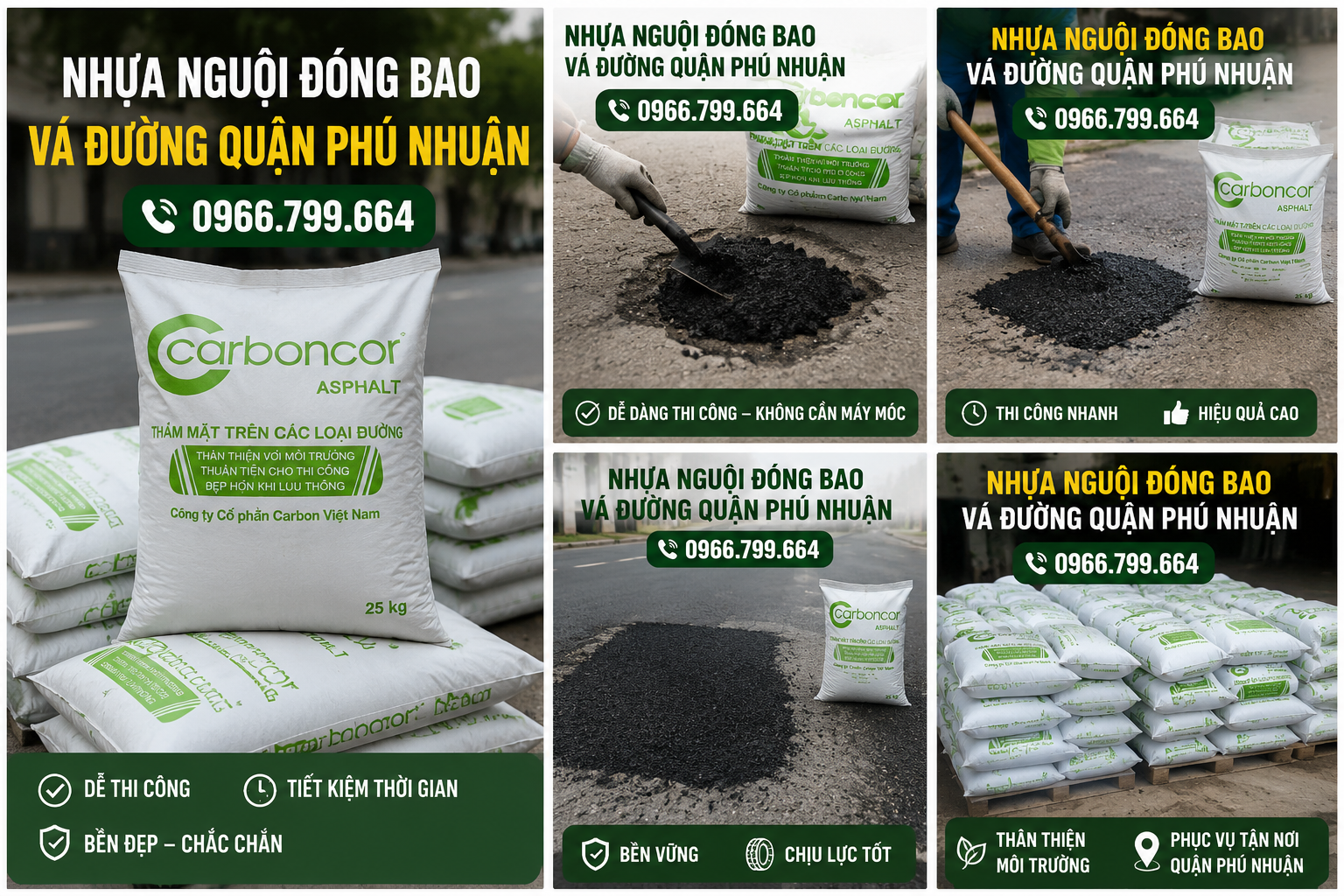 Nhựa Nguội Đóng Bao Vá Đường Quận Phú Nhuận