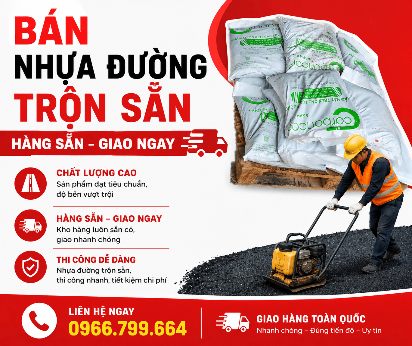 Nhựa Nguội Đóng Bao Vá Đường Tại Tân Phú