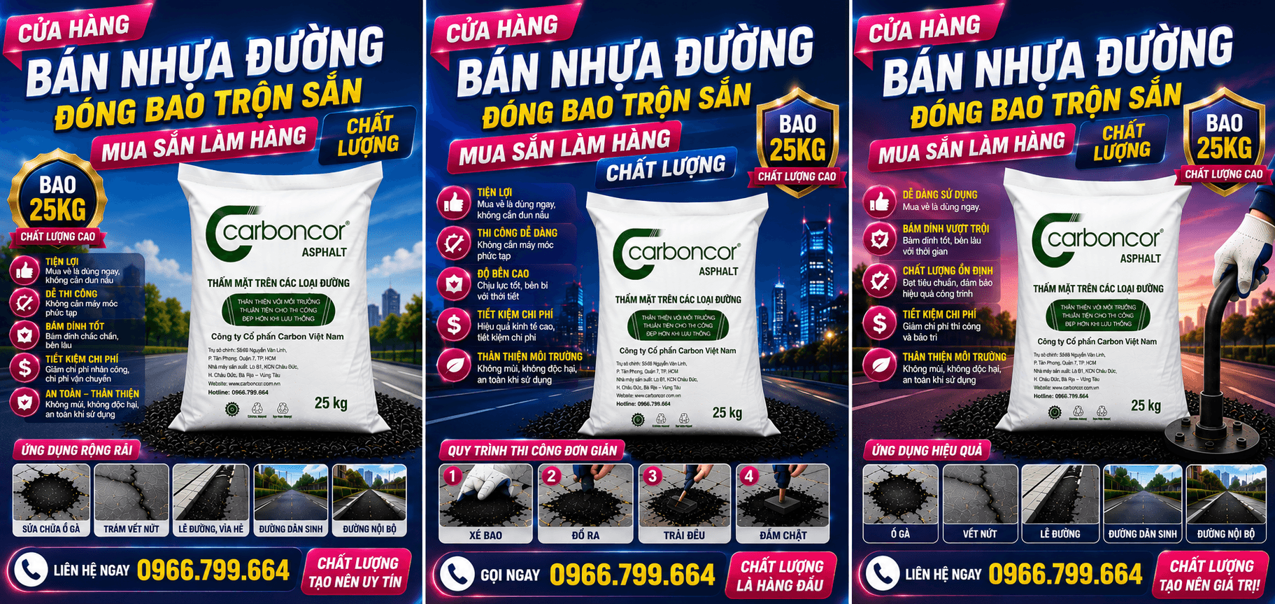 Nhựa Nguội Đóng Bao Vá Đường Tân Phú