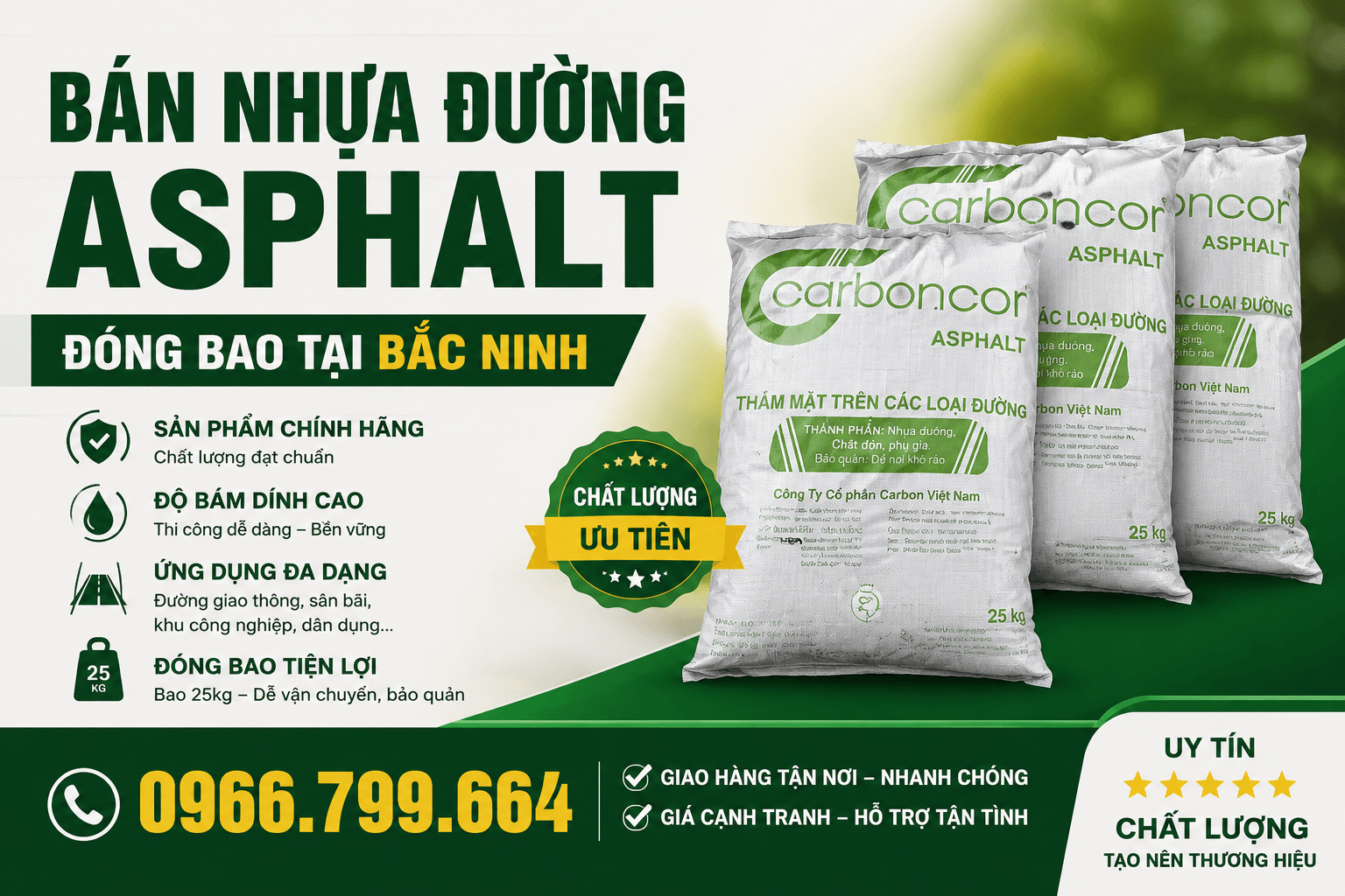 Bán Nhựa Đường Asphalt Đóng Bao Bắc Ninh