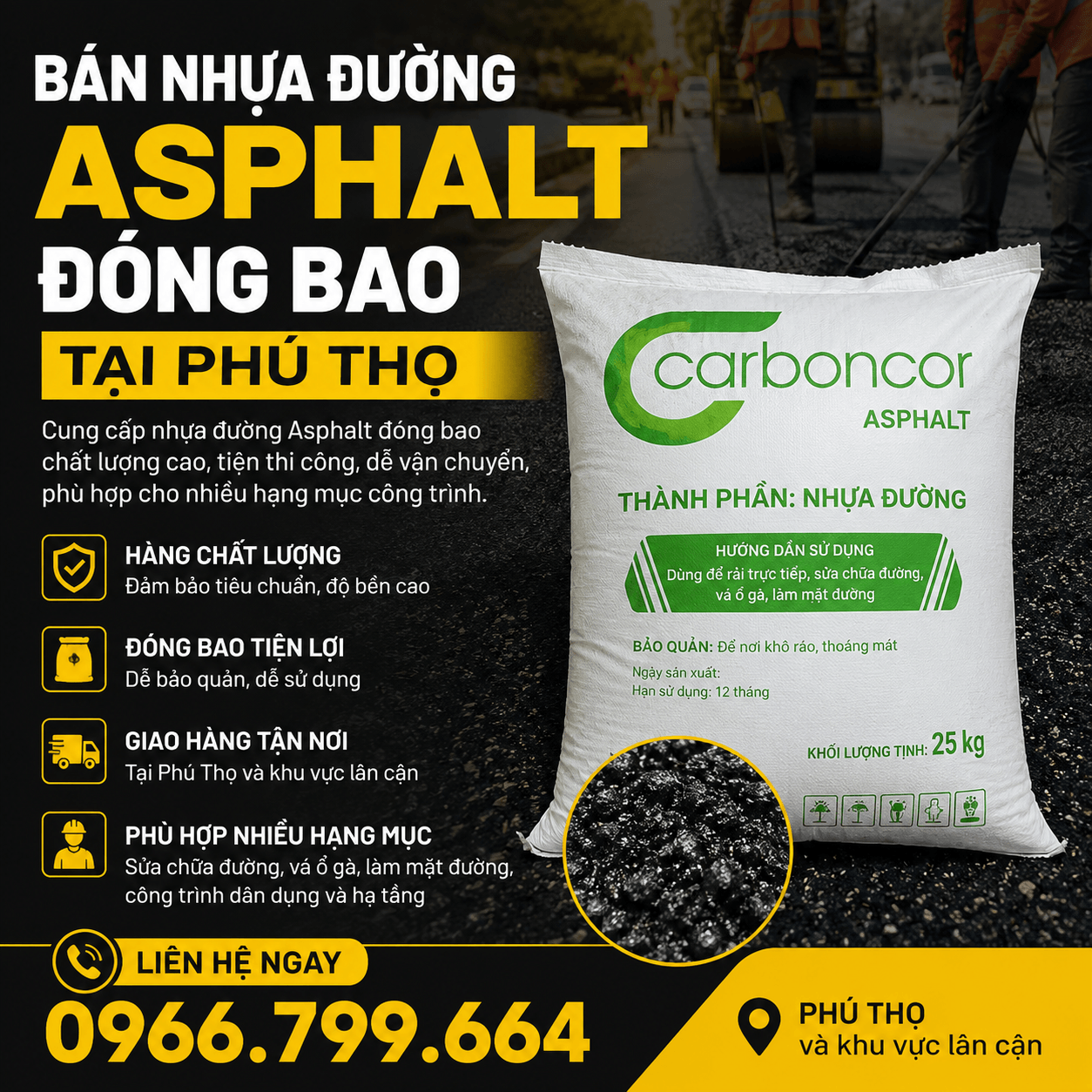 Bán Nhựa Đường Asphalt Đóng Bao Chất Lượng