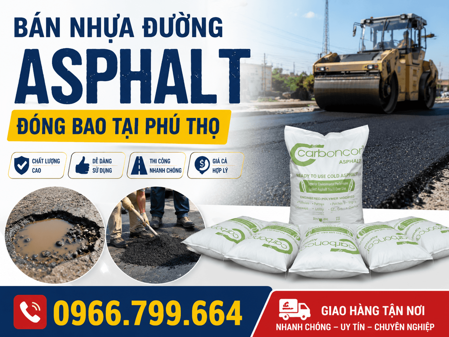 Bán Nhựa Đường Asphalt Đóng Bao Phú Thọ