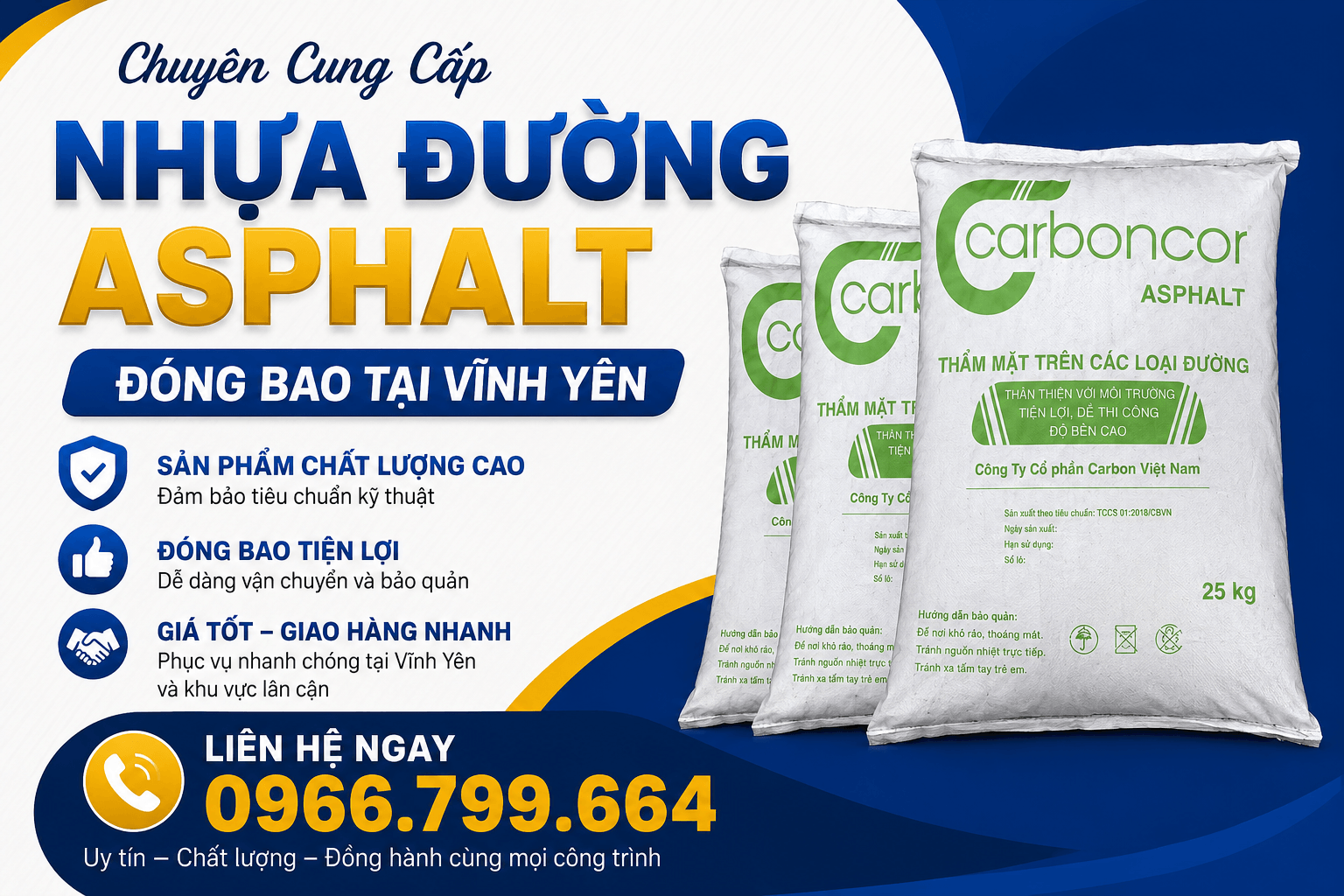 Bán Nhựa Đường Asphalt Đóng Bao ở Tại Vĩnh Yên