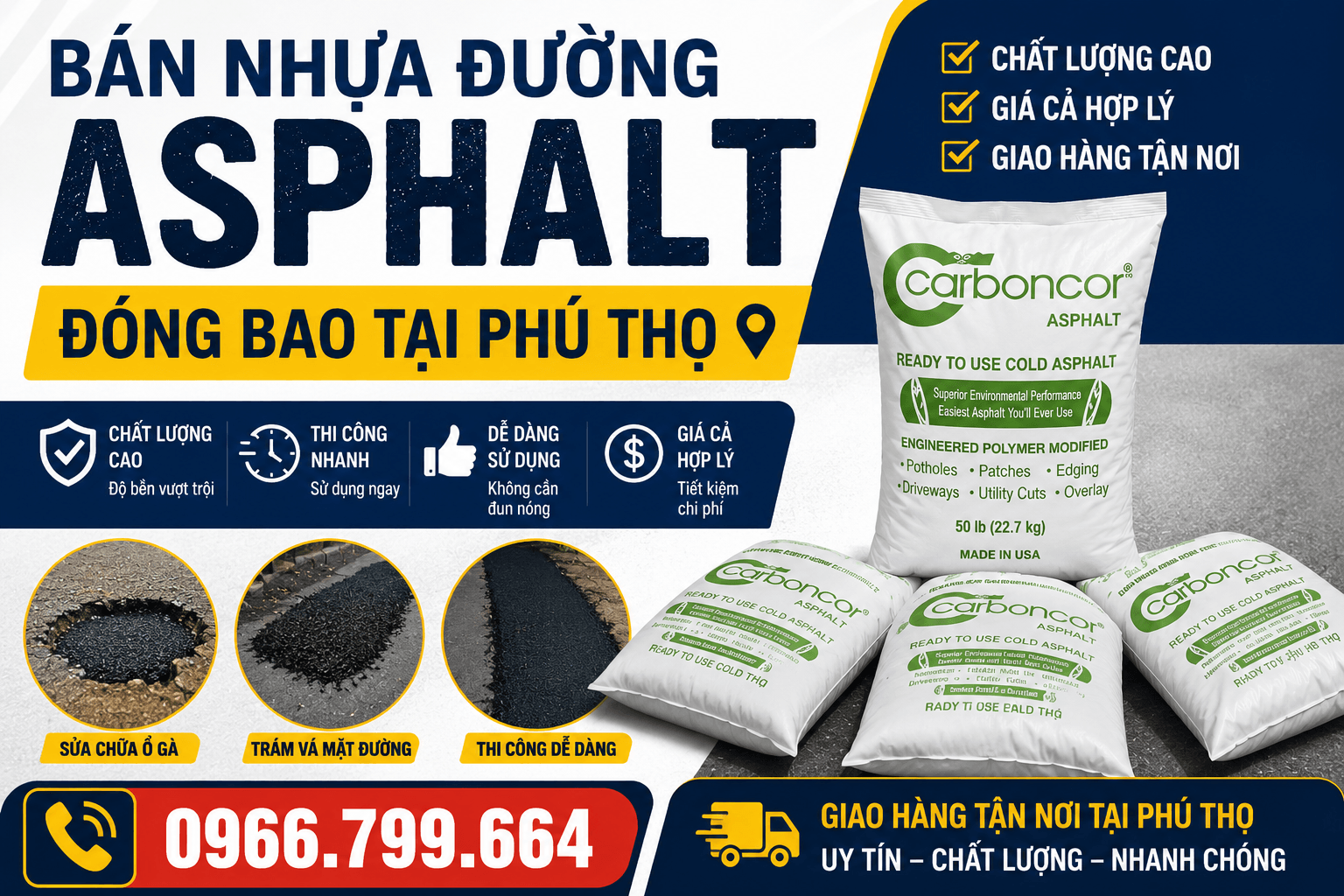 Bán Nhựa Đường Asphalt Đóng Bao tại Phú Thọ