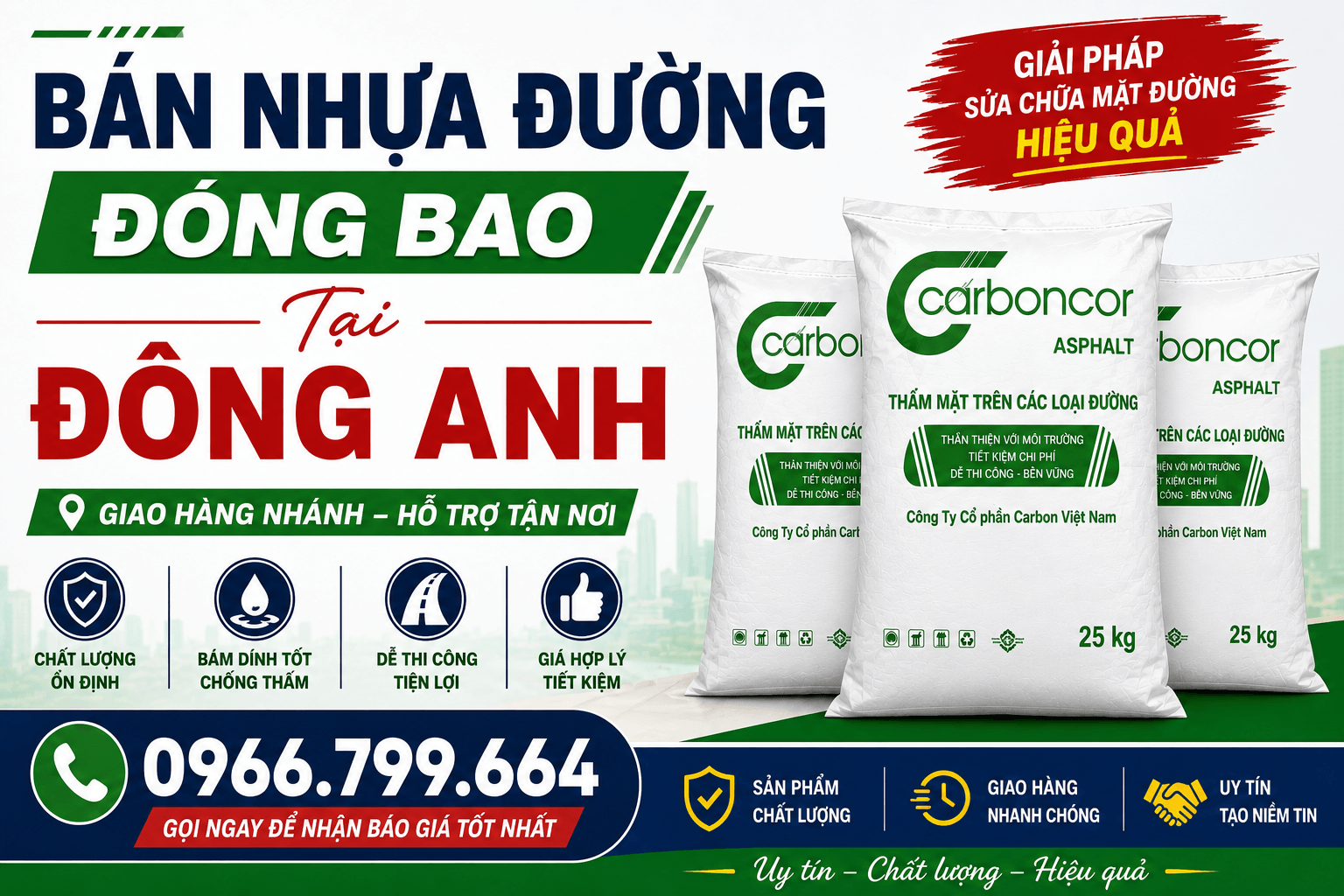 Bán Nhựa Đường Đóng Bao Đông Anh