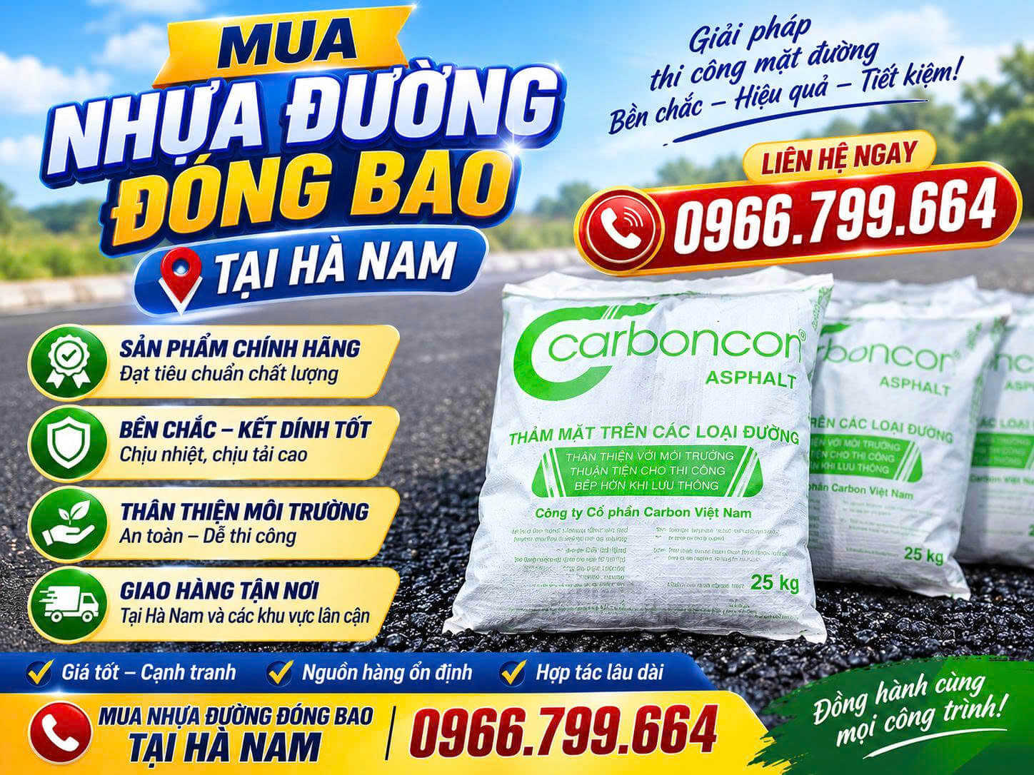 Bán Nhựa Đường Đóng Bao Hà Nam