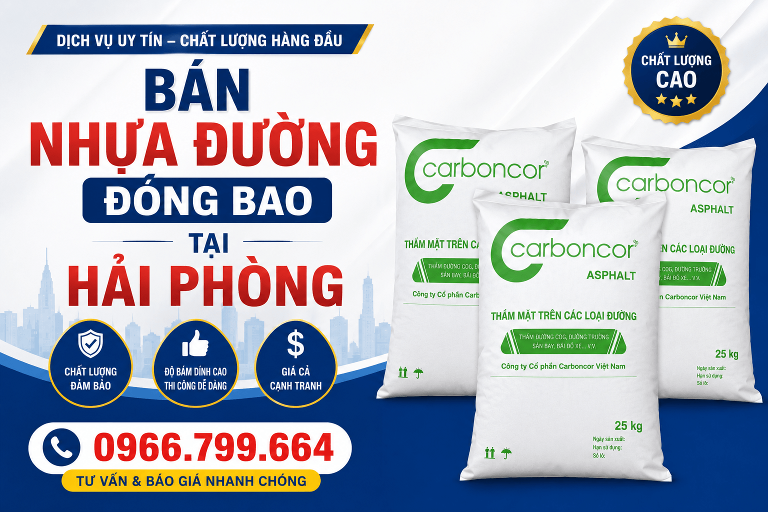 Bán Nhựa Đường Đóng Bao Hải Phòng
