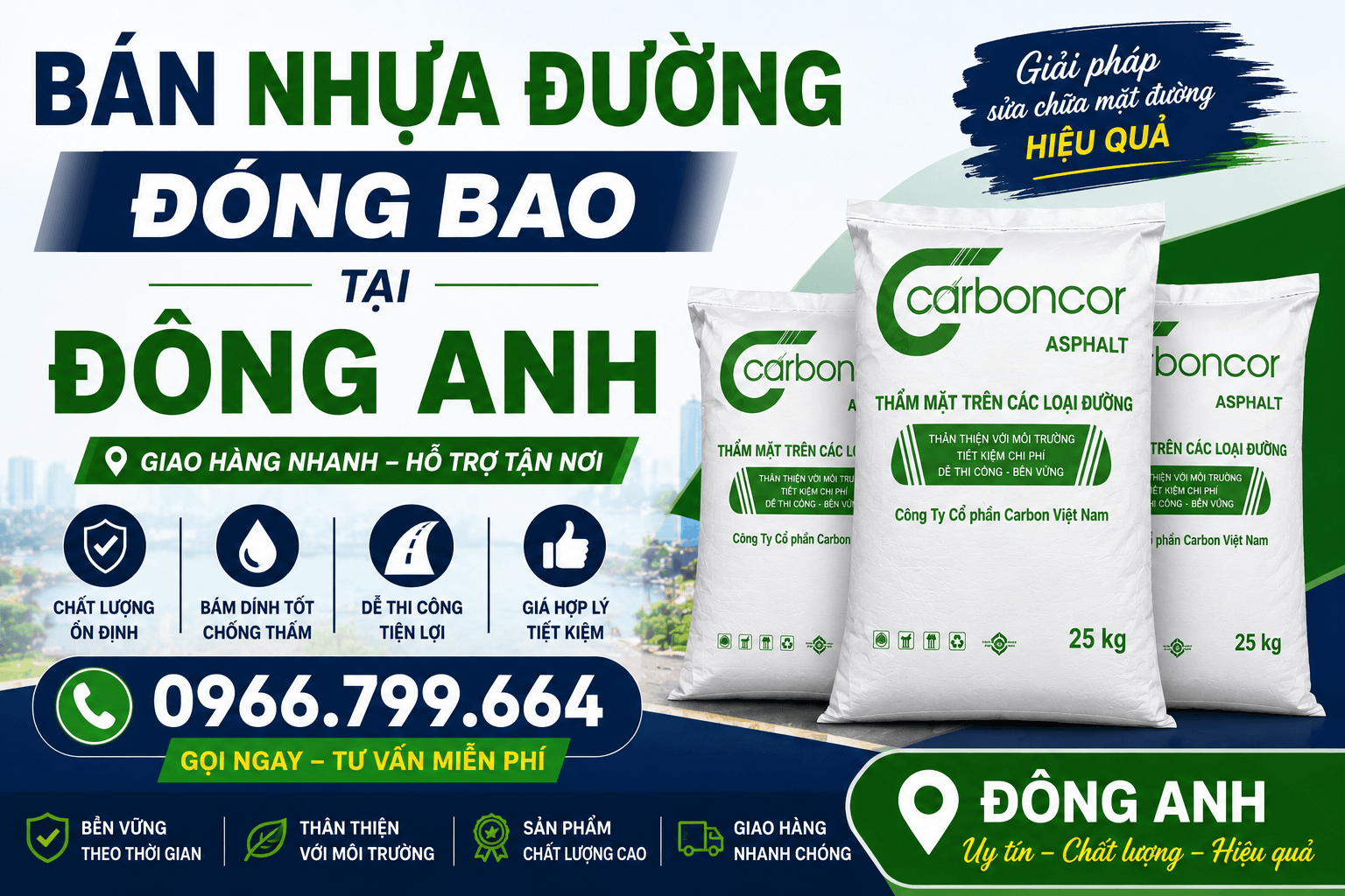 Bán Nhựa Đường Đóng Bao Tại Đông Anh