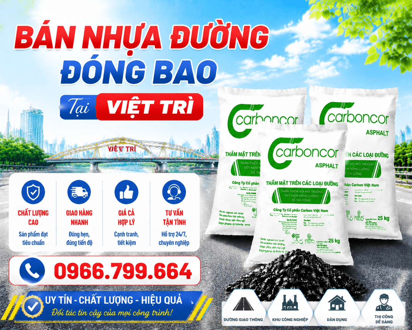 Bán Nhựa Đường Đóng Bao Tại Việt Trì