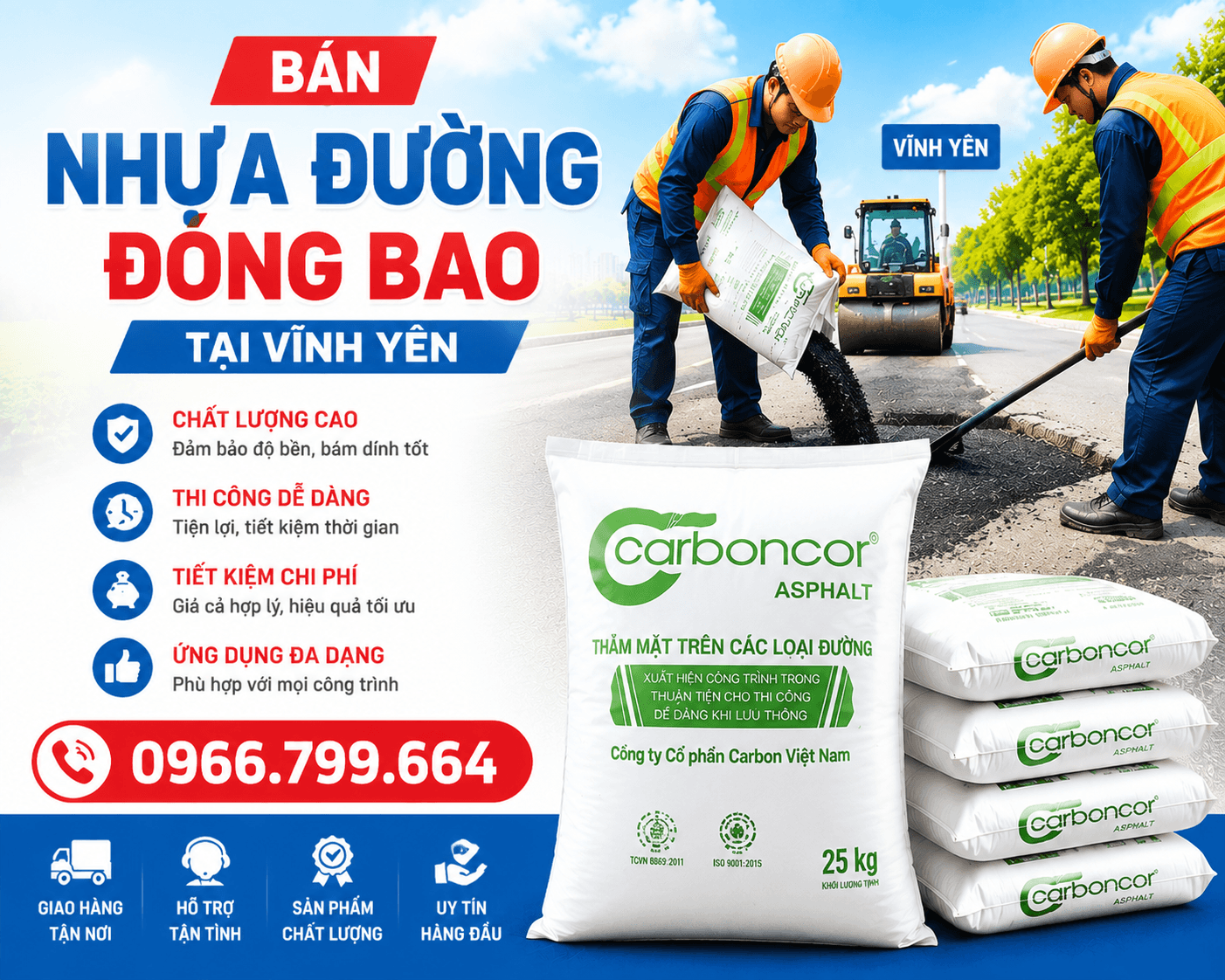 Bán Nhựa Đường Đóng Bao Tại Vĩnh Yên