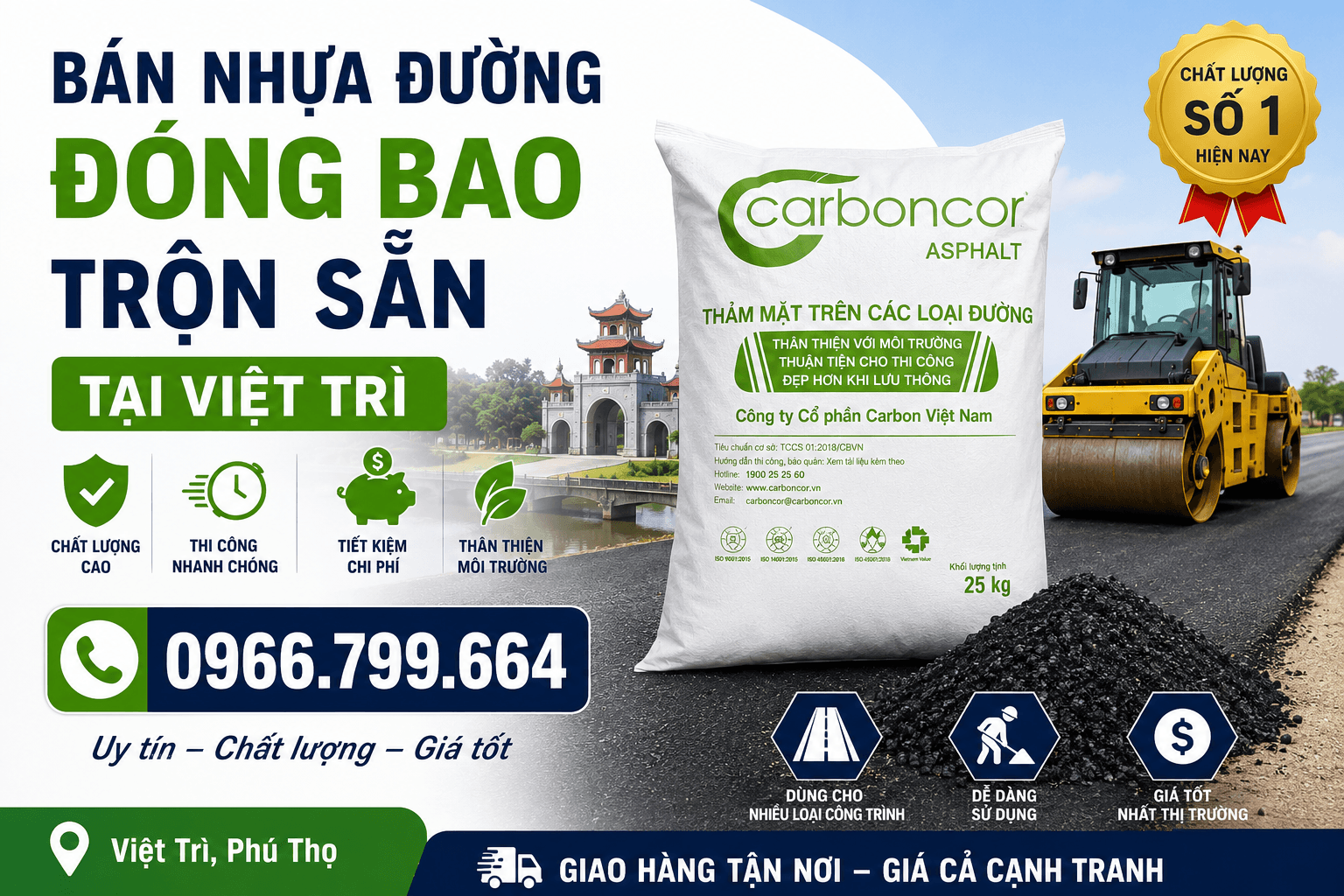 Bán Nhựa Đường Đóng Bao Trộn Sẵn