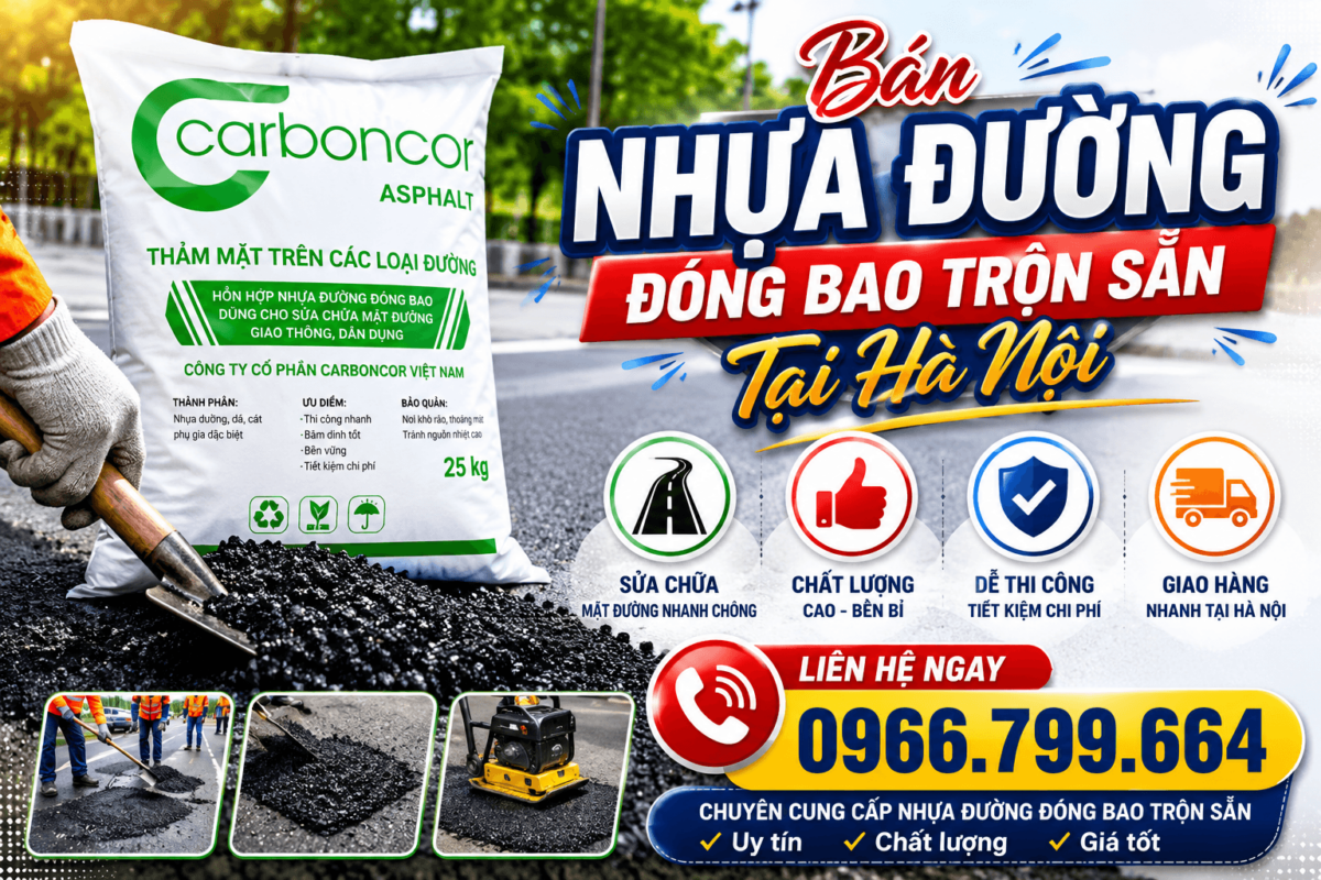 Bán Nhựa Đường Đóng Bao Trộn Sẵn