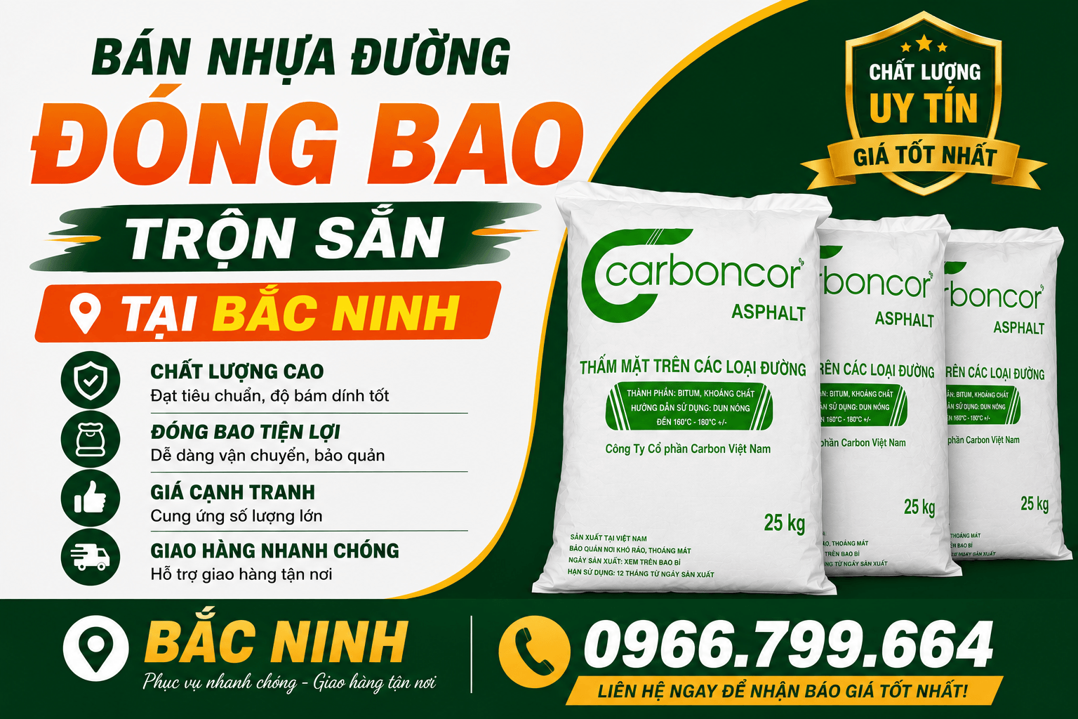 Bán Nhựa Đường Đóng Bao Trộn Sẵn