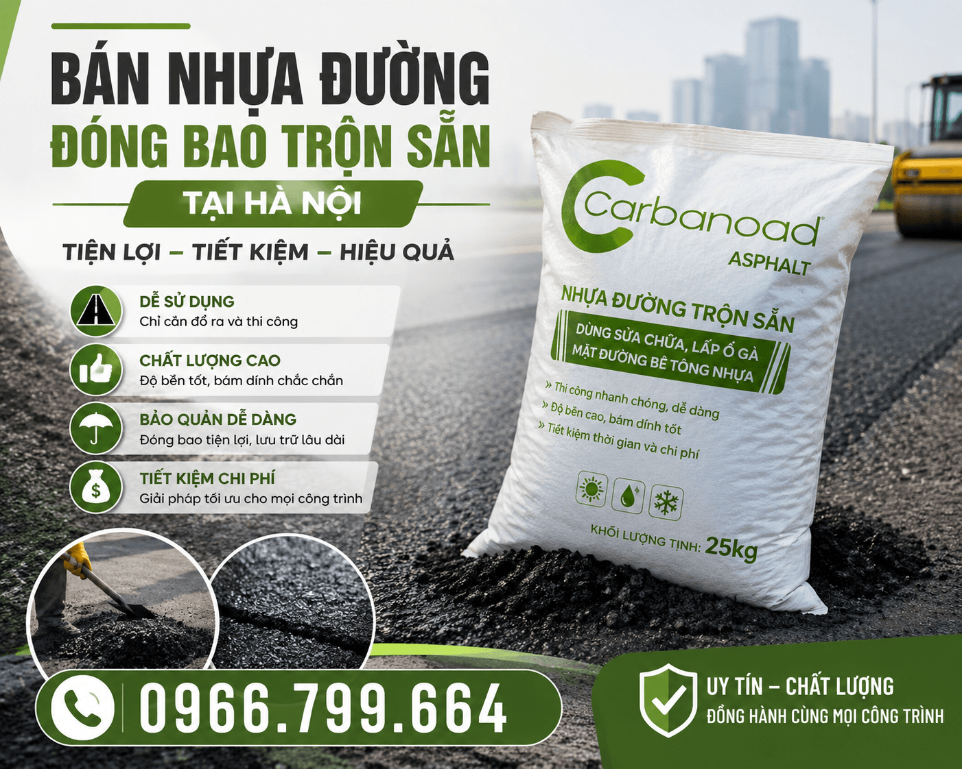 Bán Nhựa Đường Đóng Bao Trộn Sẵn Hà Nội