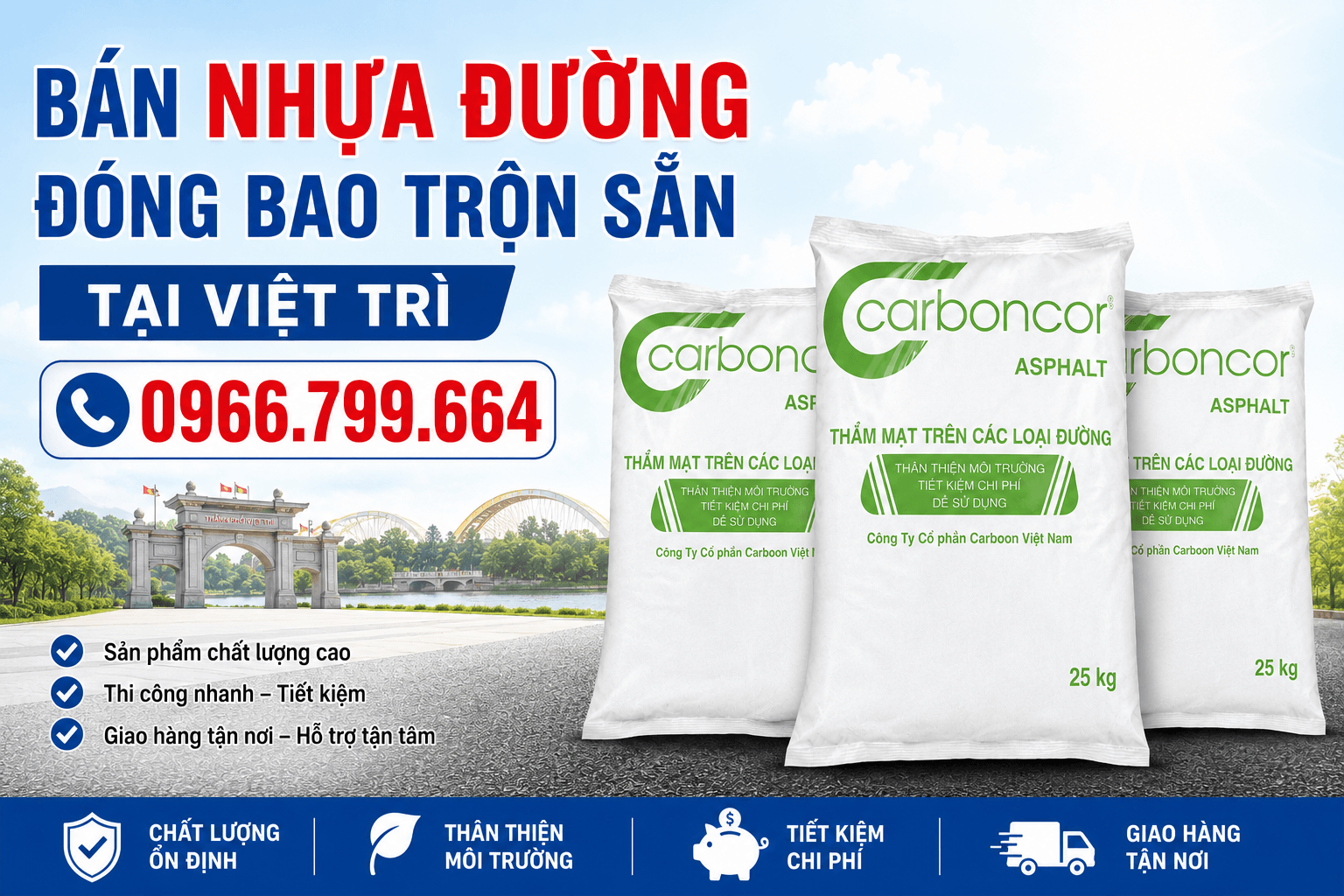 Bán Nhựa Đường Đóng Bao Trộn Sẵn Việt Trì