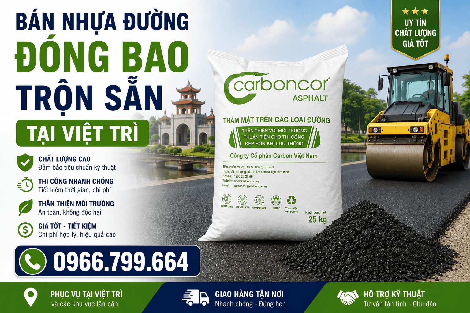Bán Nhựa Đường Đóng Bao Trộn Sẵn ở Việt Trì