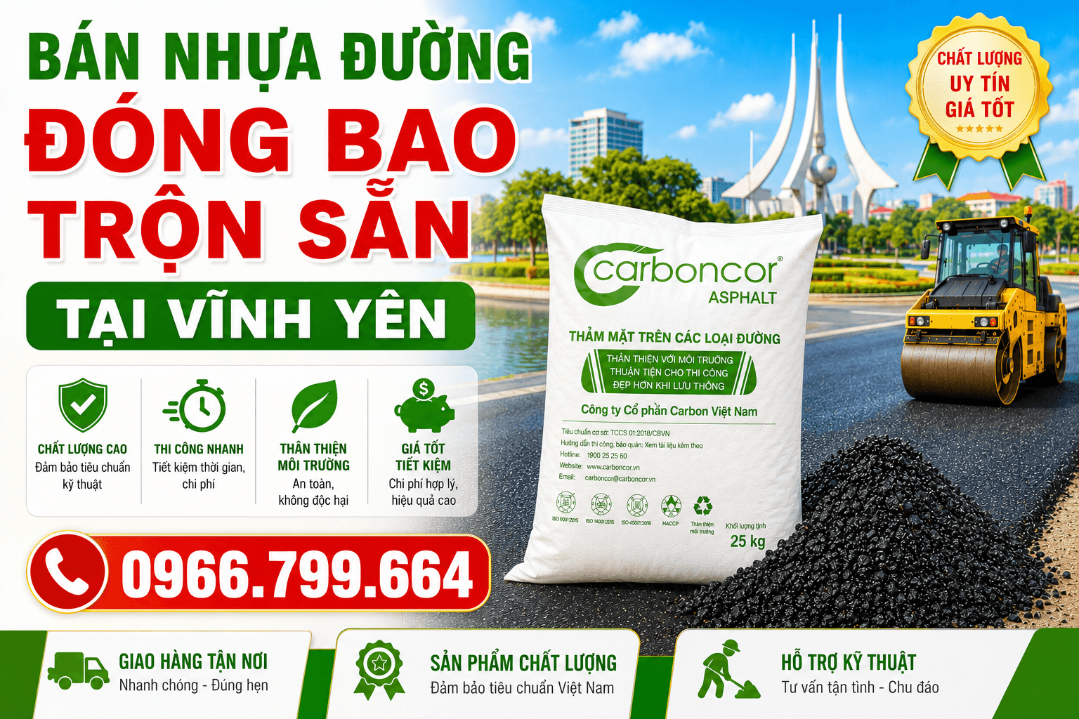 Bán Nhựa Đường Đóng Bao Trộn Sẵn ở Vĩnh Yên