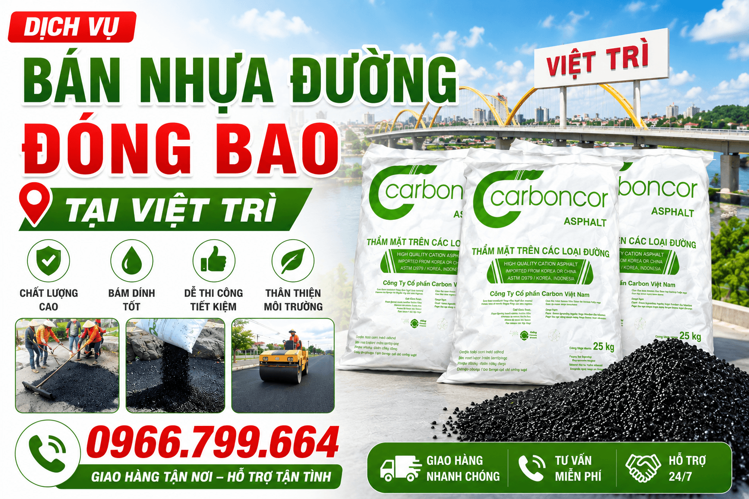 Bán Nhựa Đường Đóng Bao Việt Trì