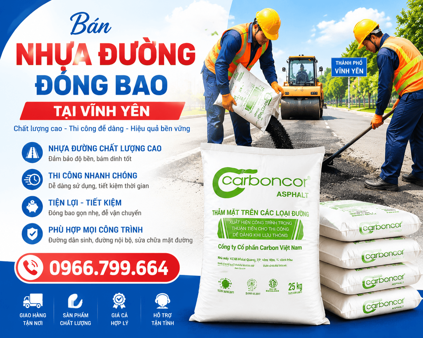 Bán Nhựa Đường Đóng Bao Vĩnh Yên